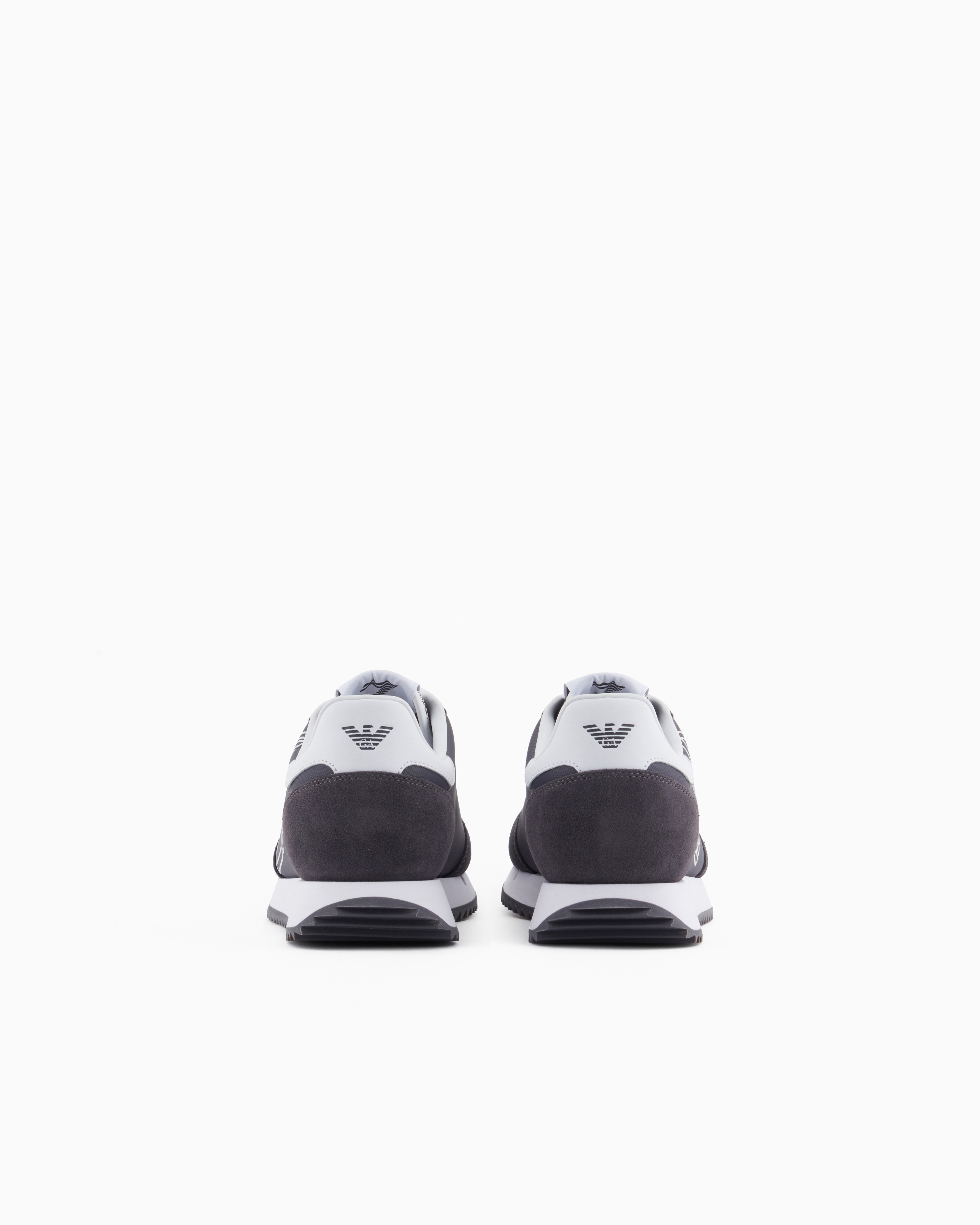 Ea7 Black And White Vintage Sneakers In Navy Blue