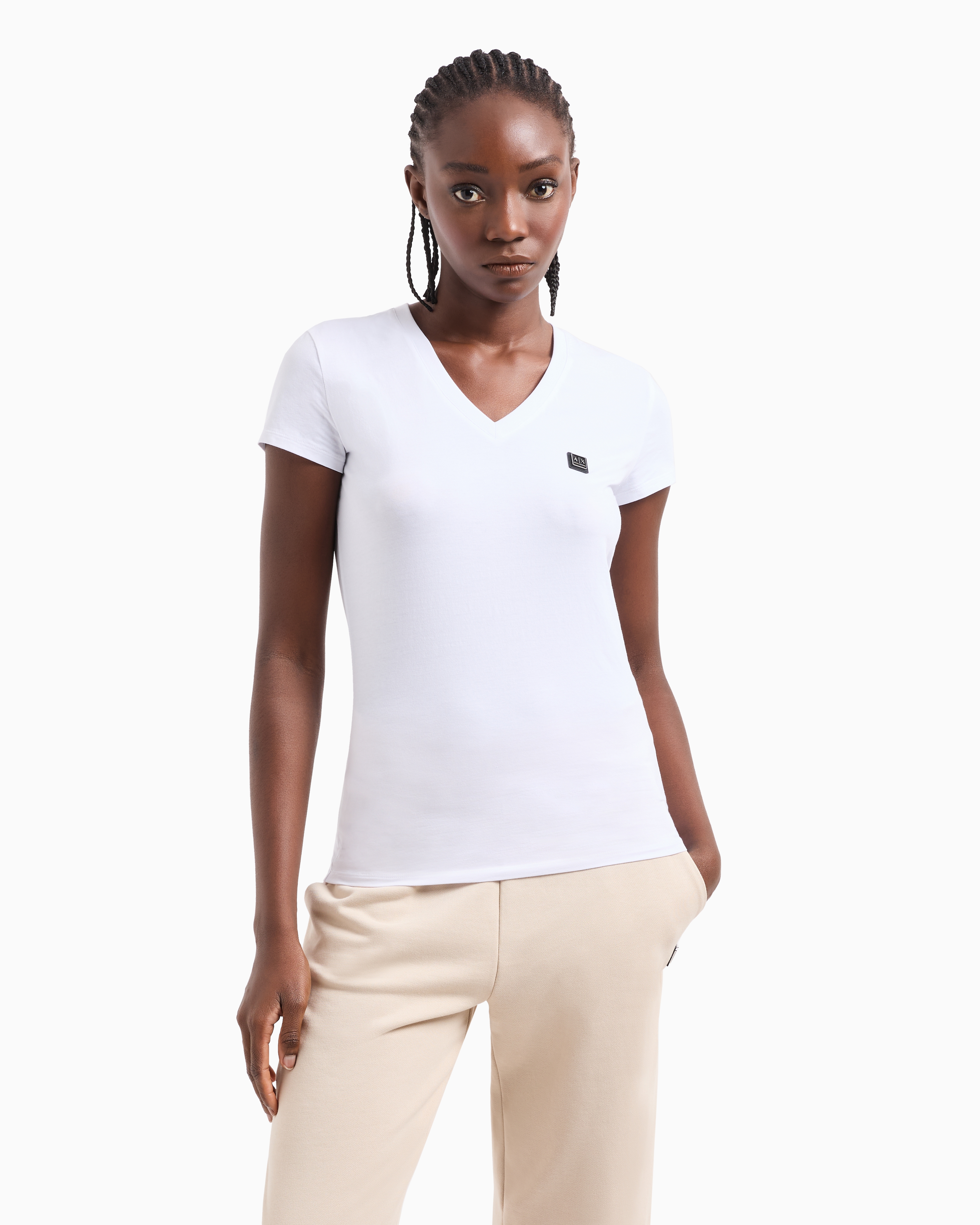Armani Exchange Slim Fit T-shirts In White