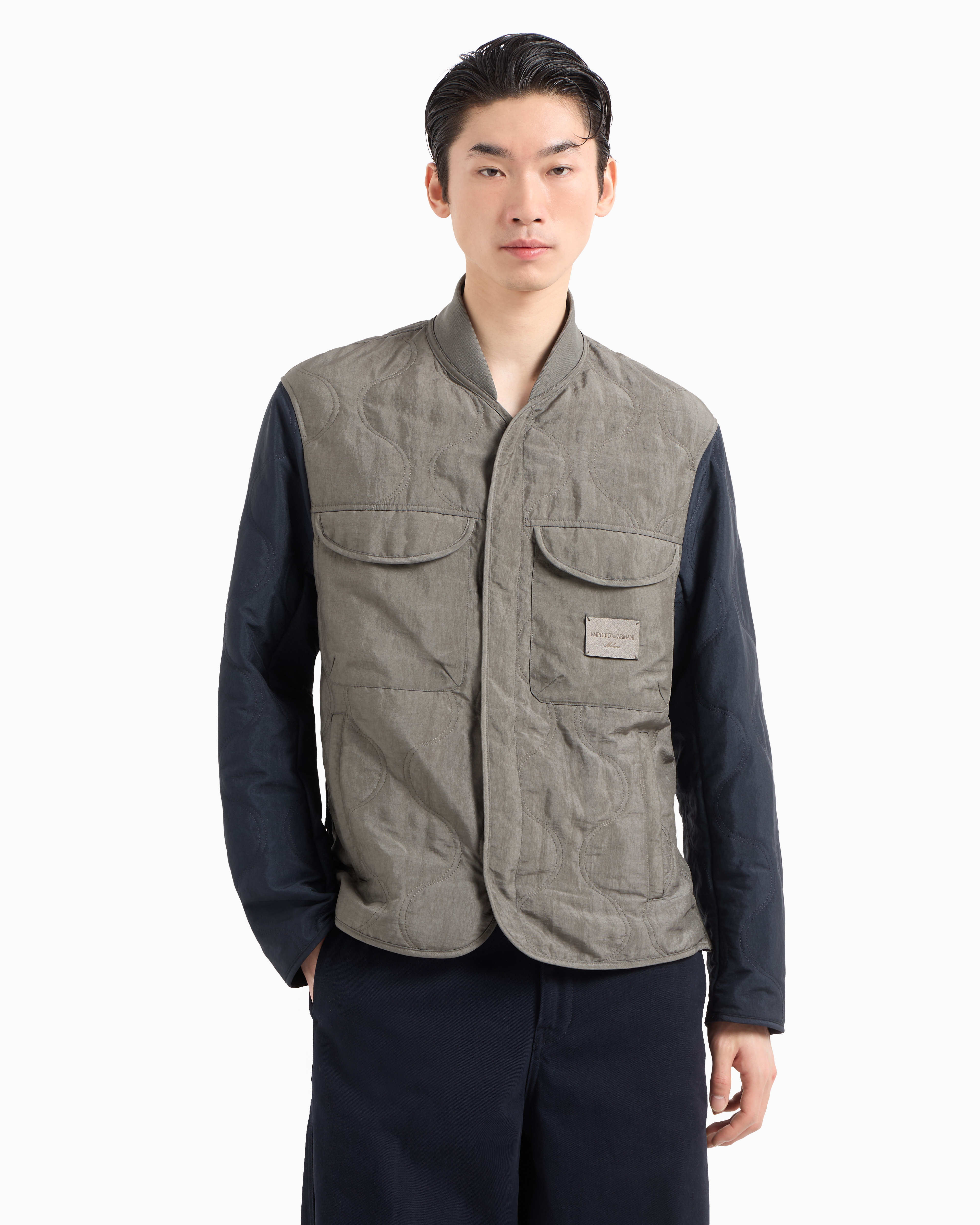 Emporio Armani Men's Blouson Jacket In Beige