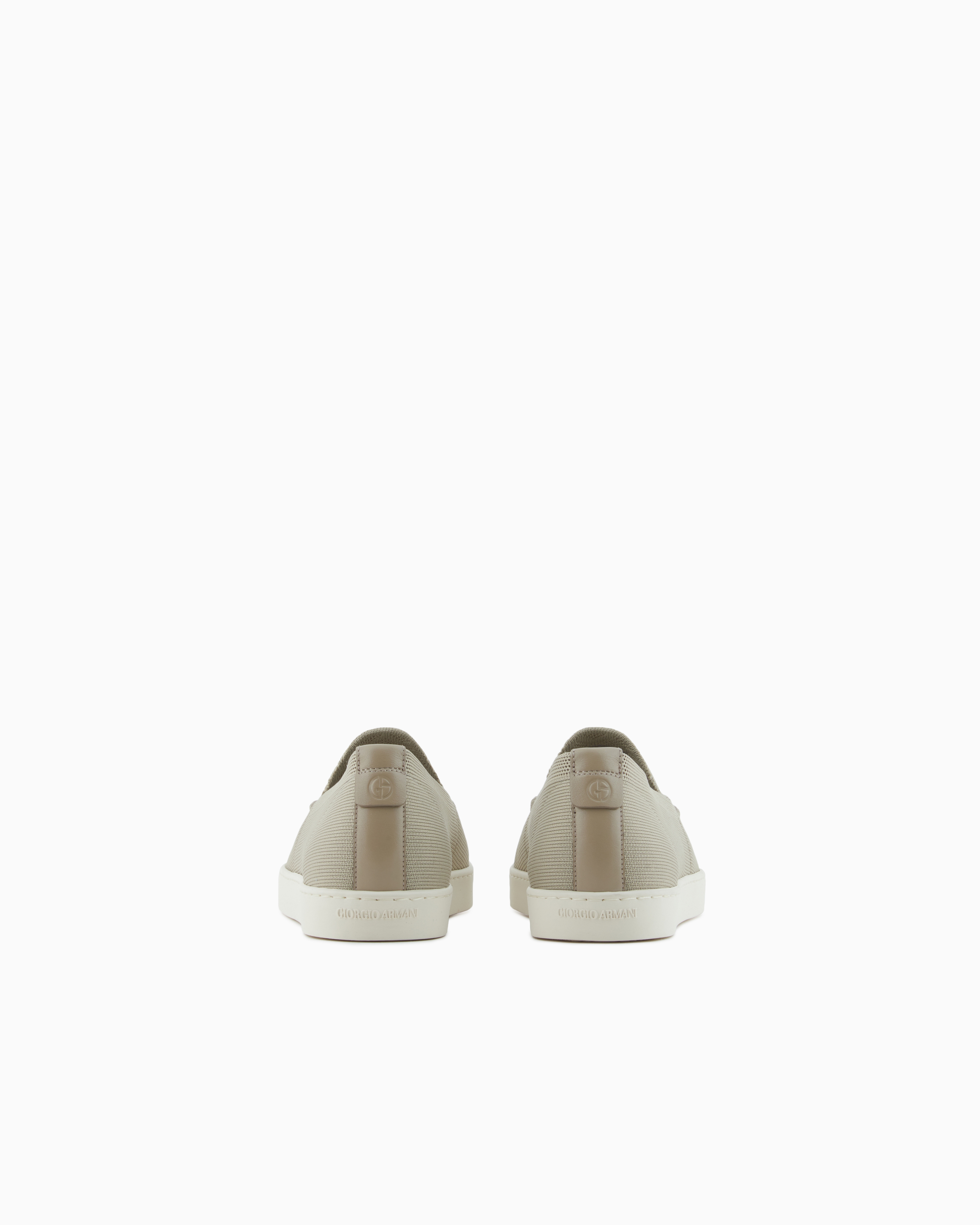 Giorgio Armani Asv Chevron Jacquard Slip-ons In Beige