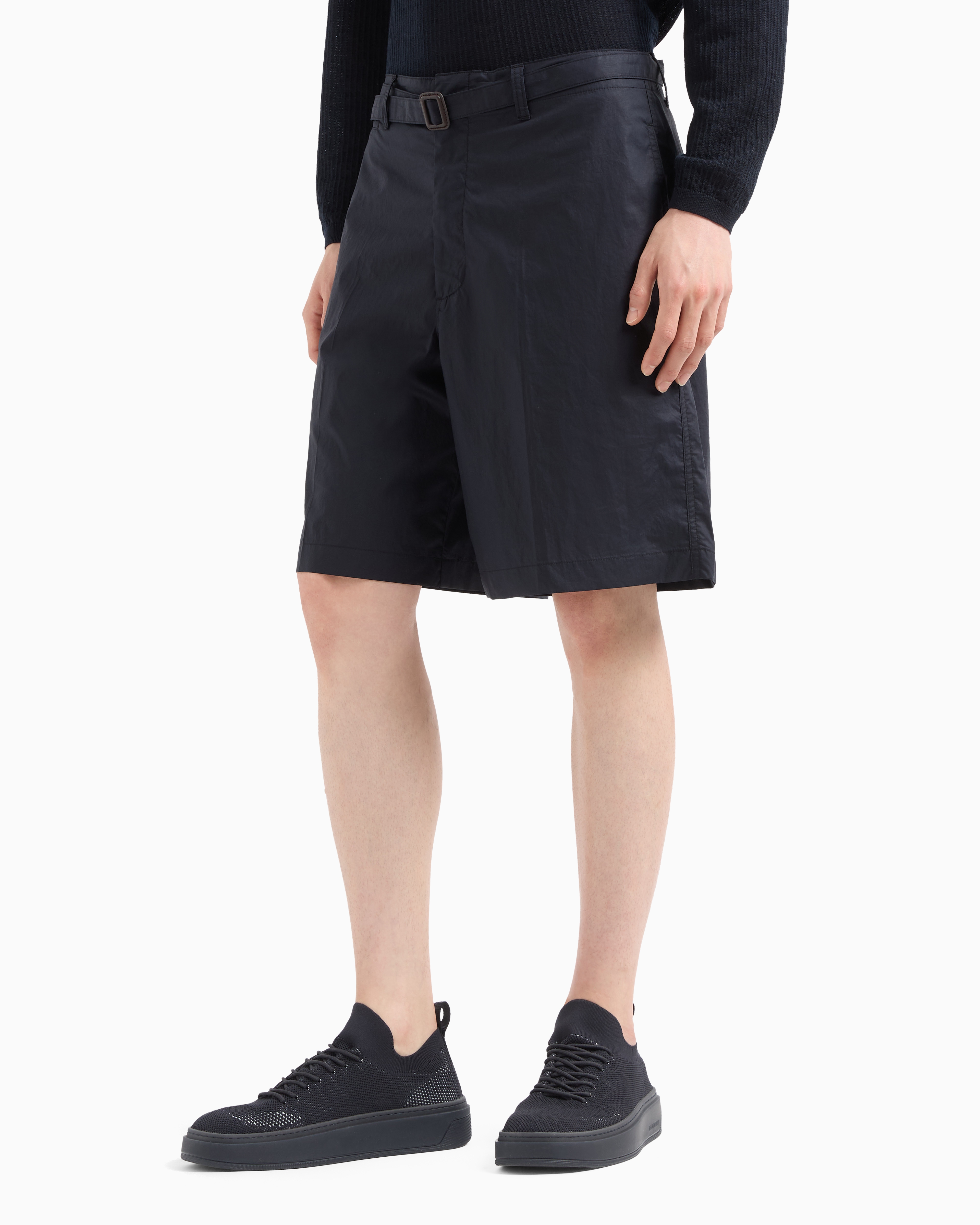 Emporio Armani Bermuda Shorts In Navy Blue