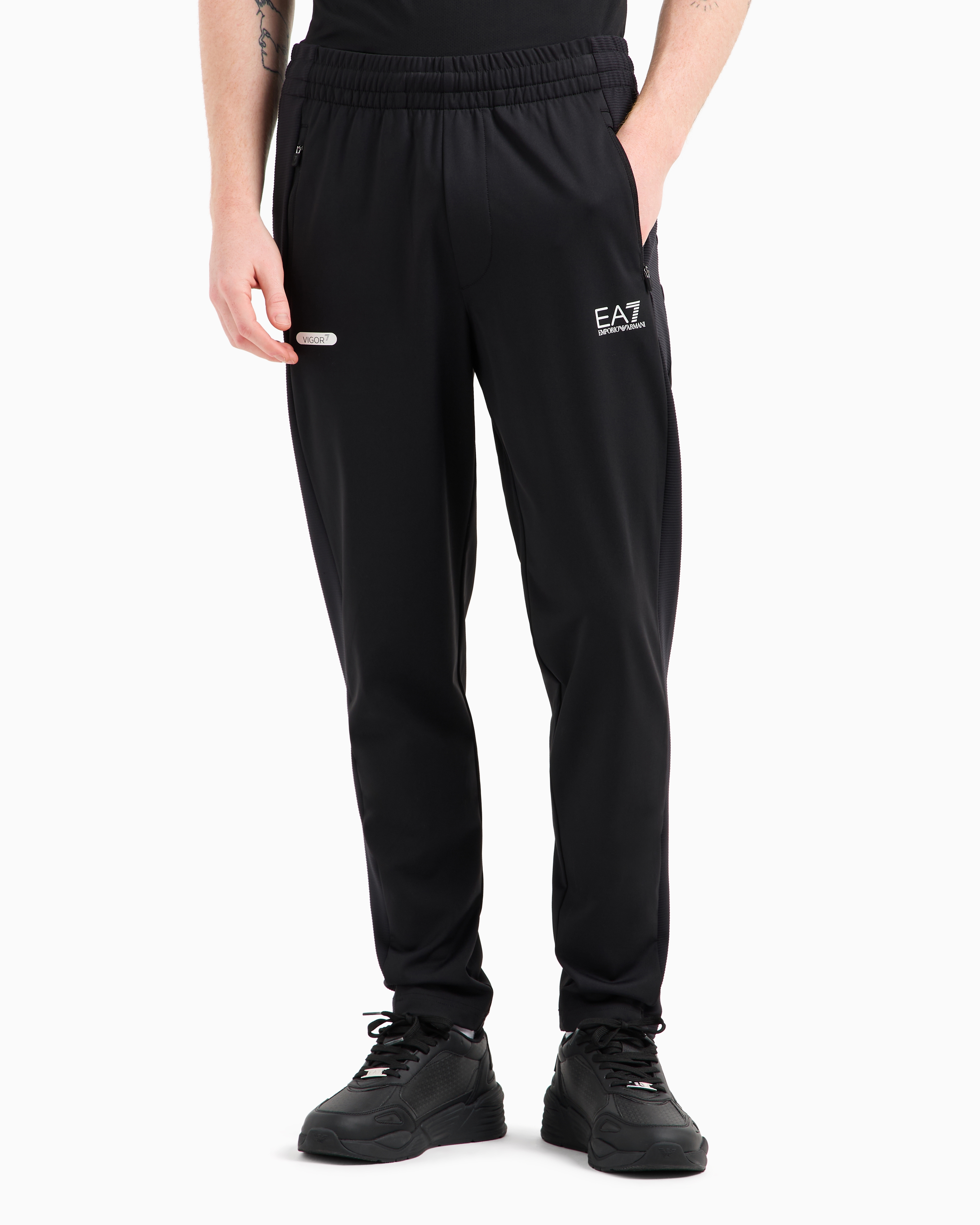 Ea7 Dynamic Athlete Trousers In Vigor7 Technical Fabric In Black