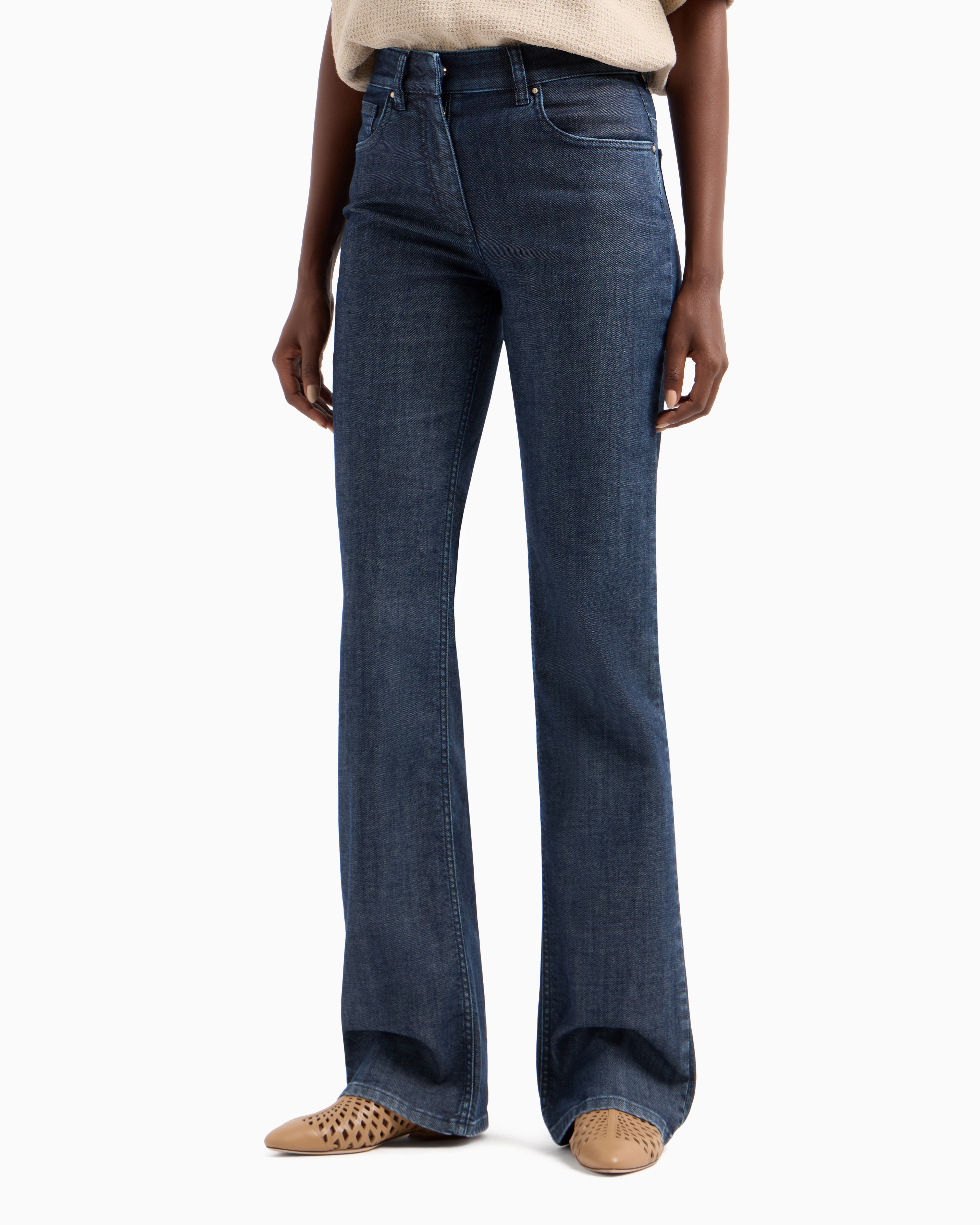 Giorgio Armani High-rise Bootcut Jeans In Blue