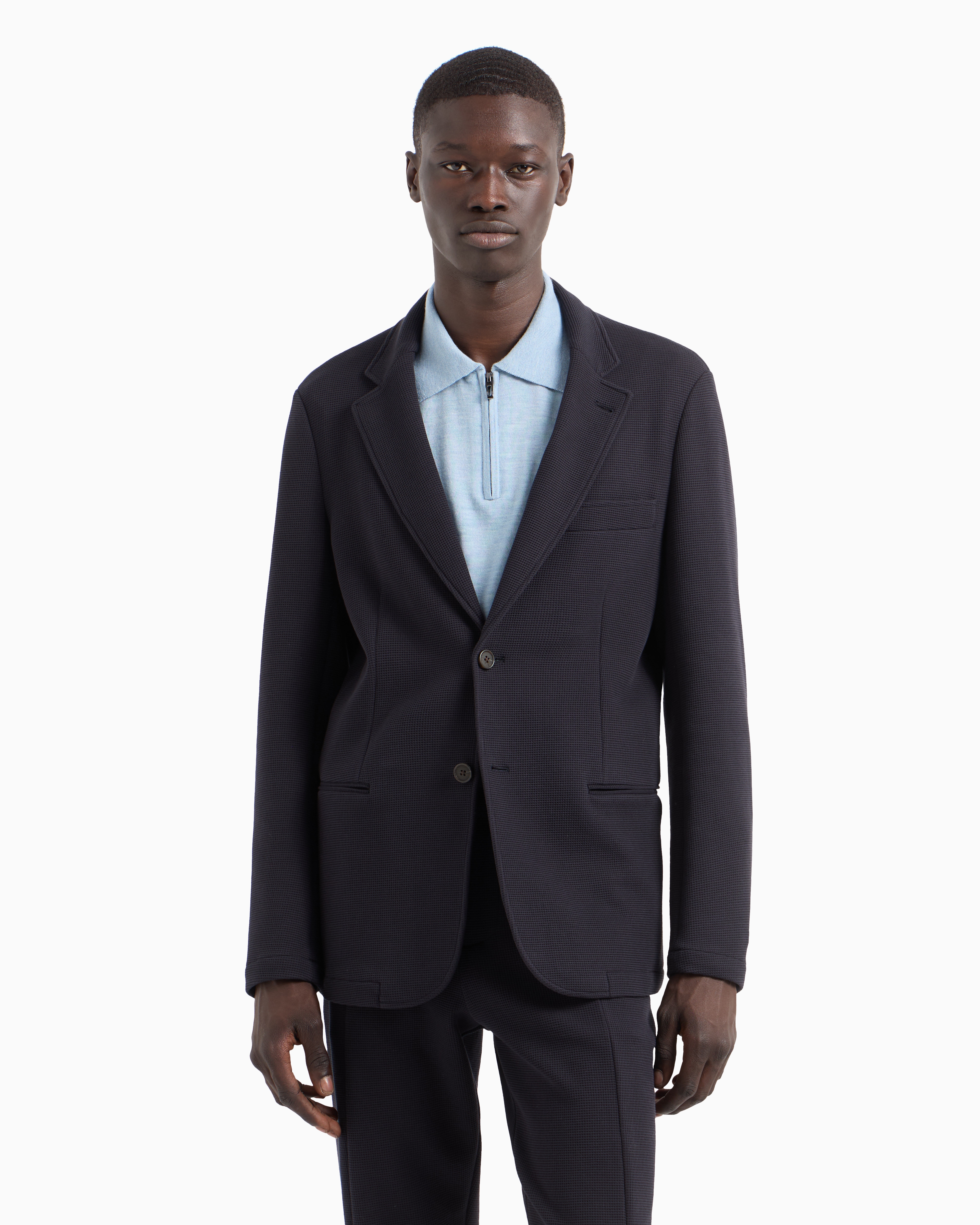 Emporio Armani Casual Jackets In Navy Blue