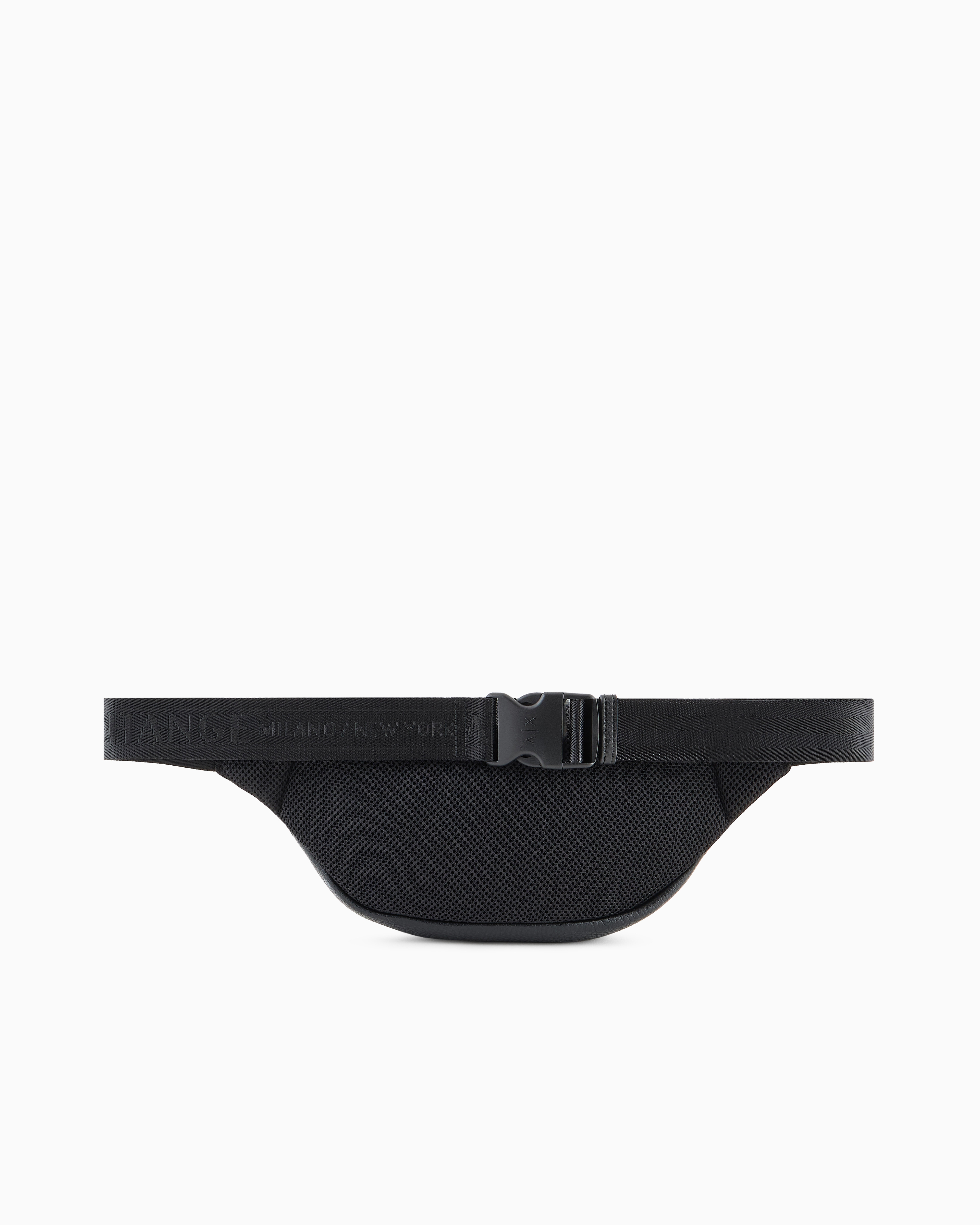 Armani Exchange Bum Bag With Embossed Logo And Two Pockets In Black