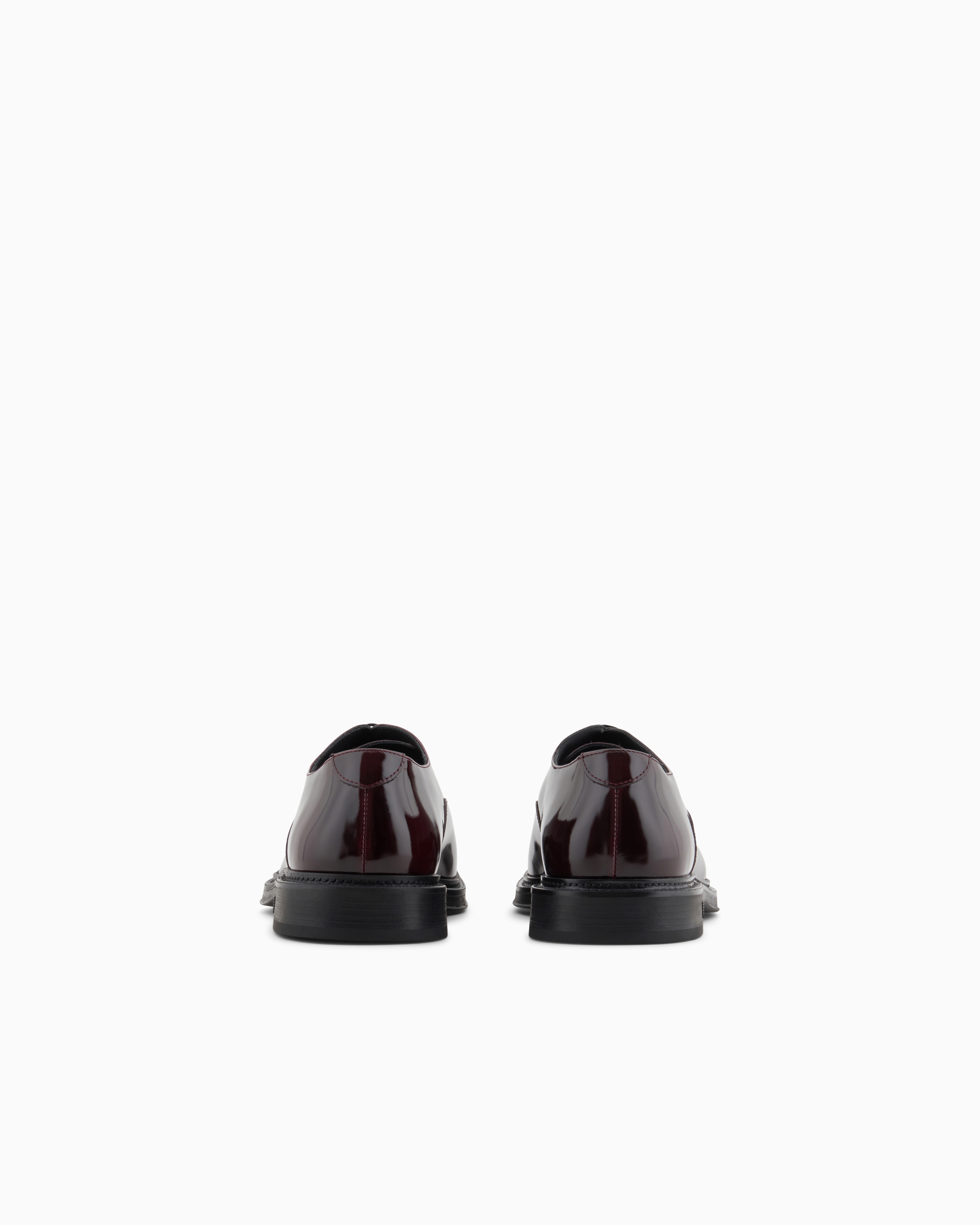 Emporio Armani Patent-leather Oxfords In Burgundy