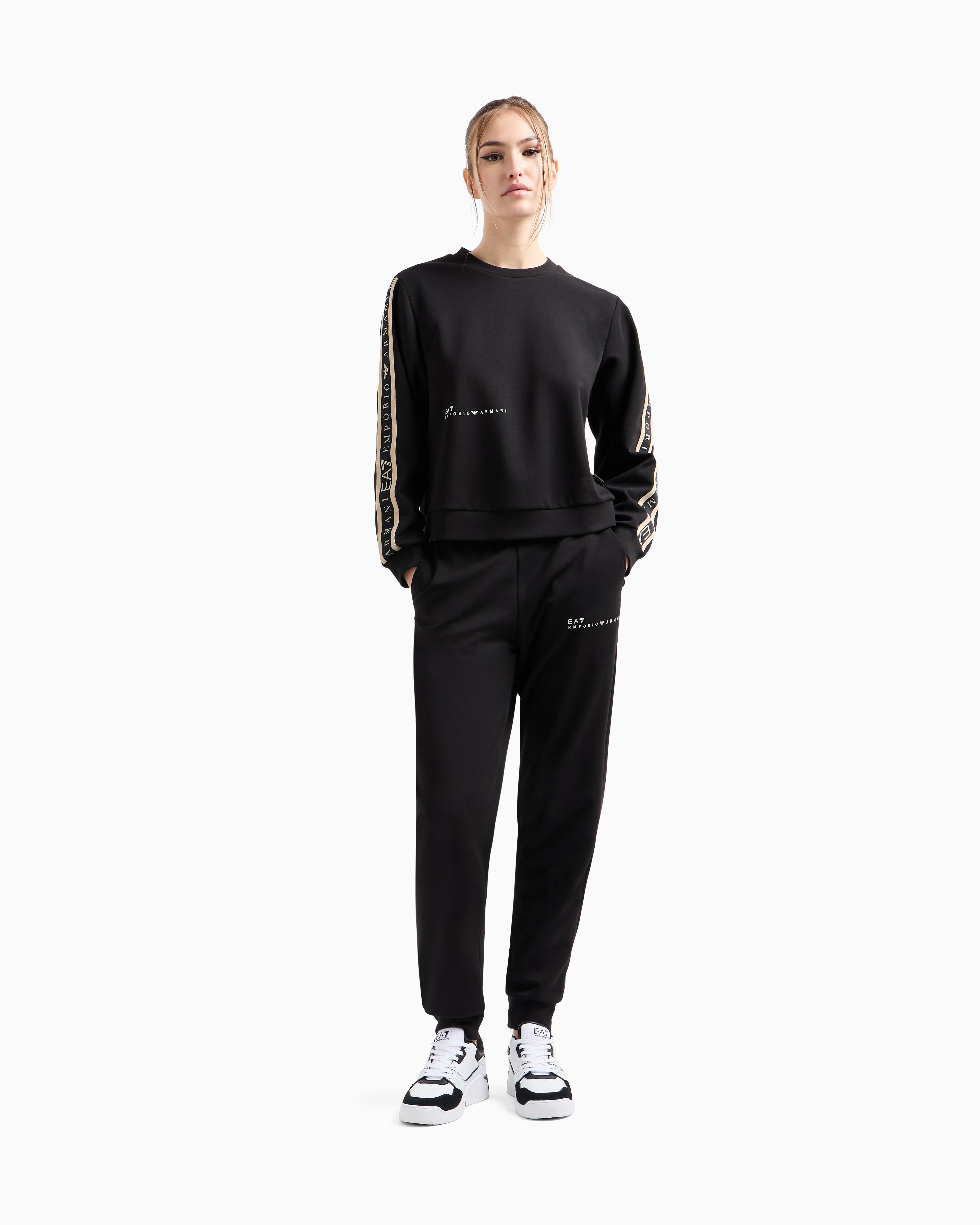 Ea7 Dynamic Athlete Tracksuit In Natural Ventus7 Technical Fabric In Black