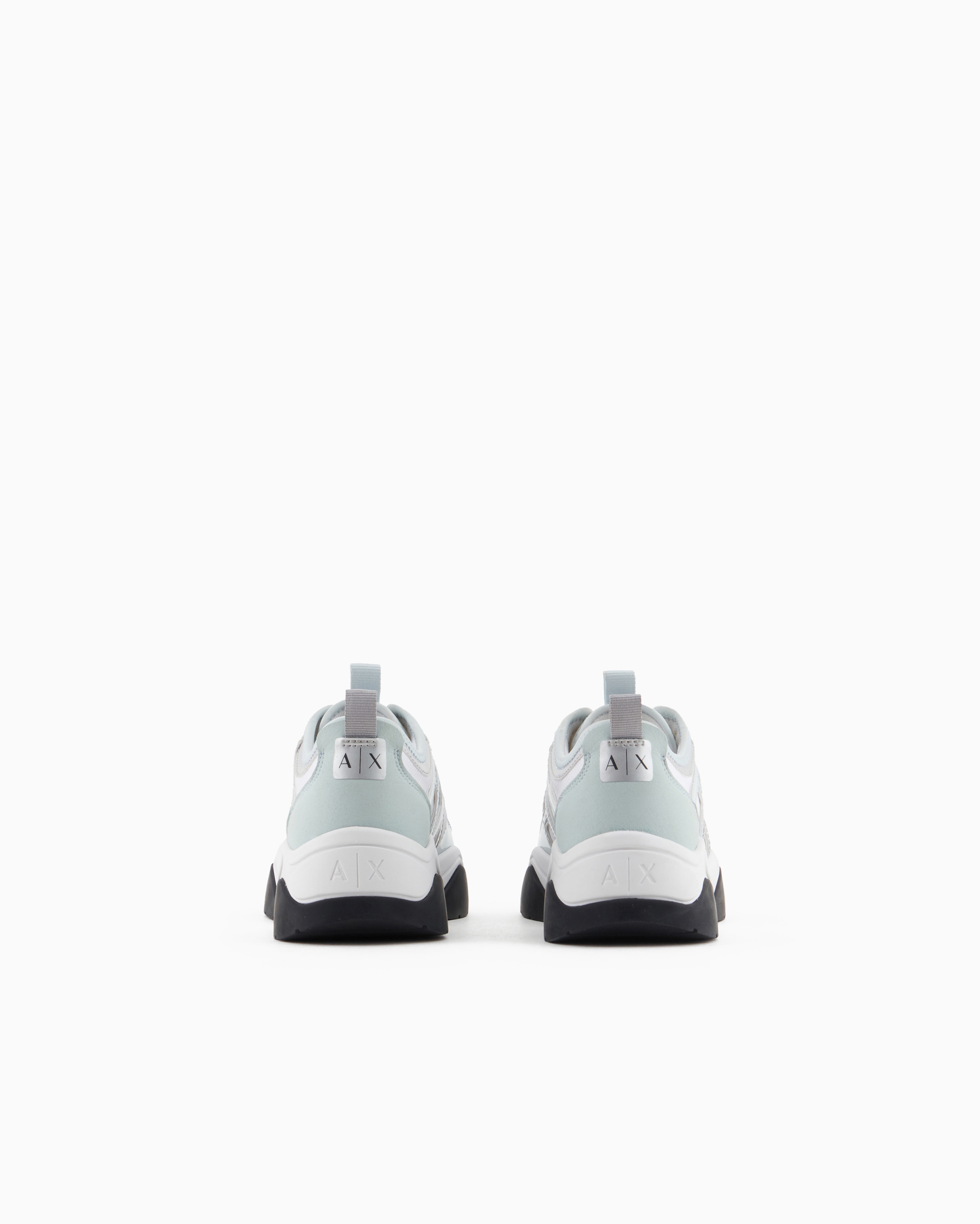Armani Exchange Chunky Sneakers With Logo In Light Blue