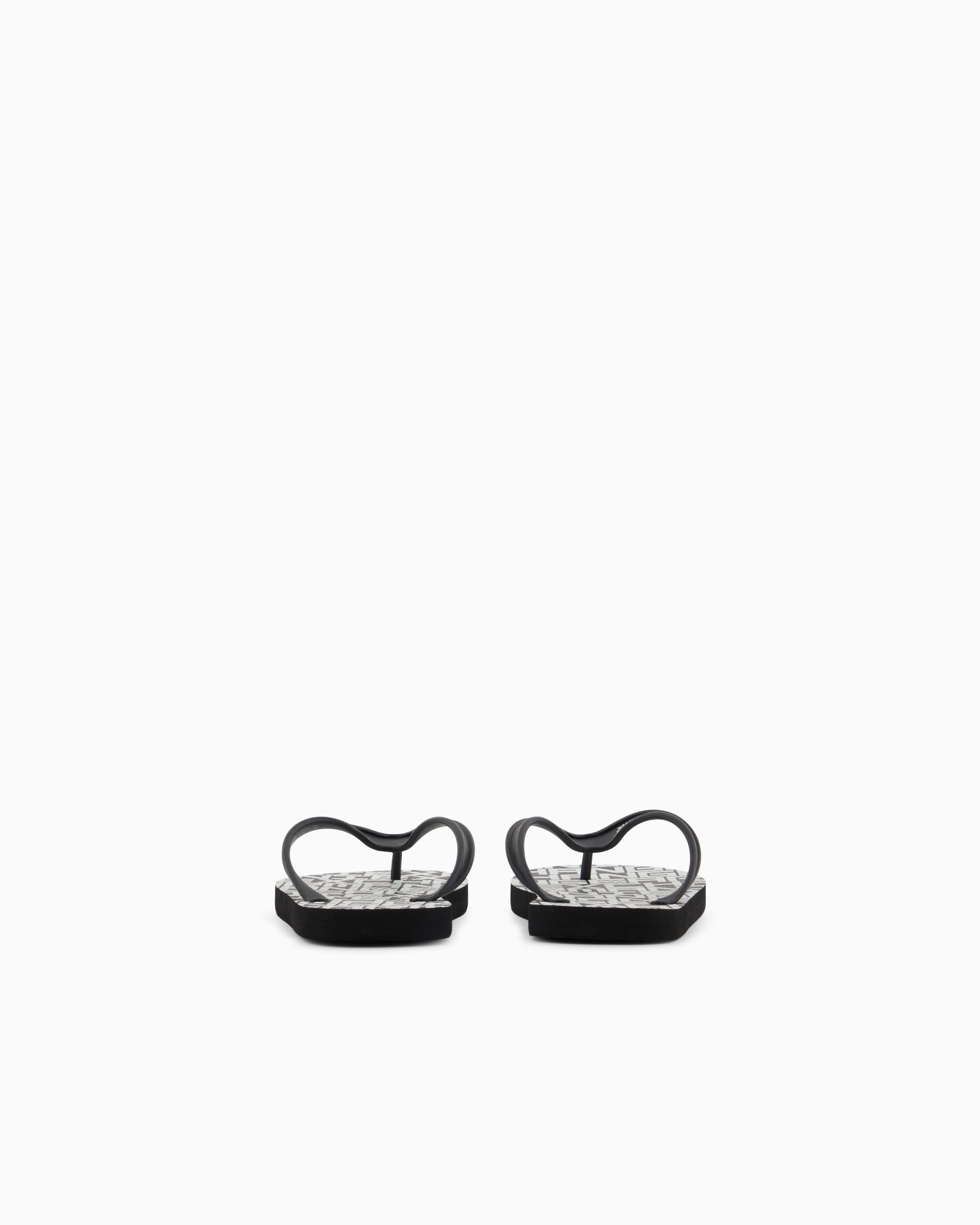 Armani Exchange Rubber Flip Flops With Logo Writing In Black