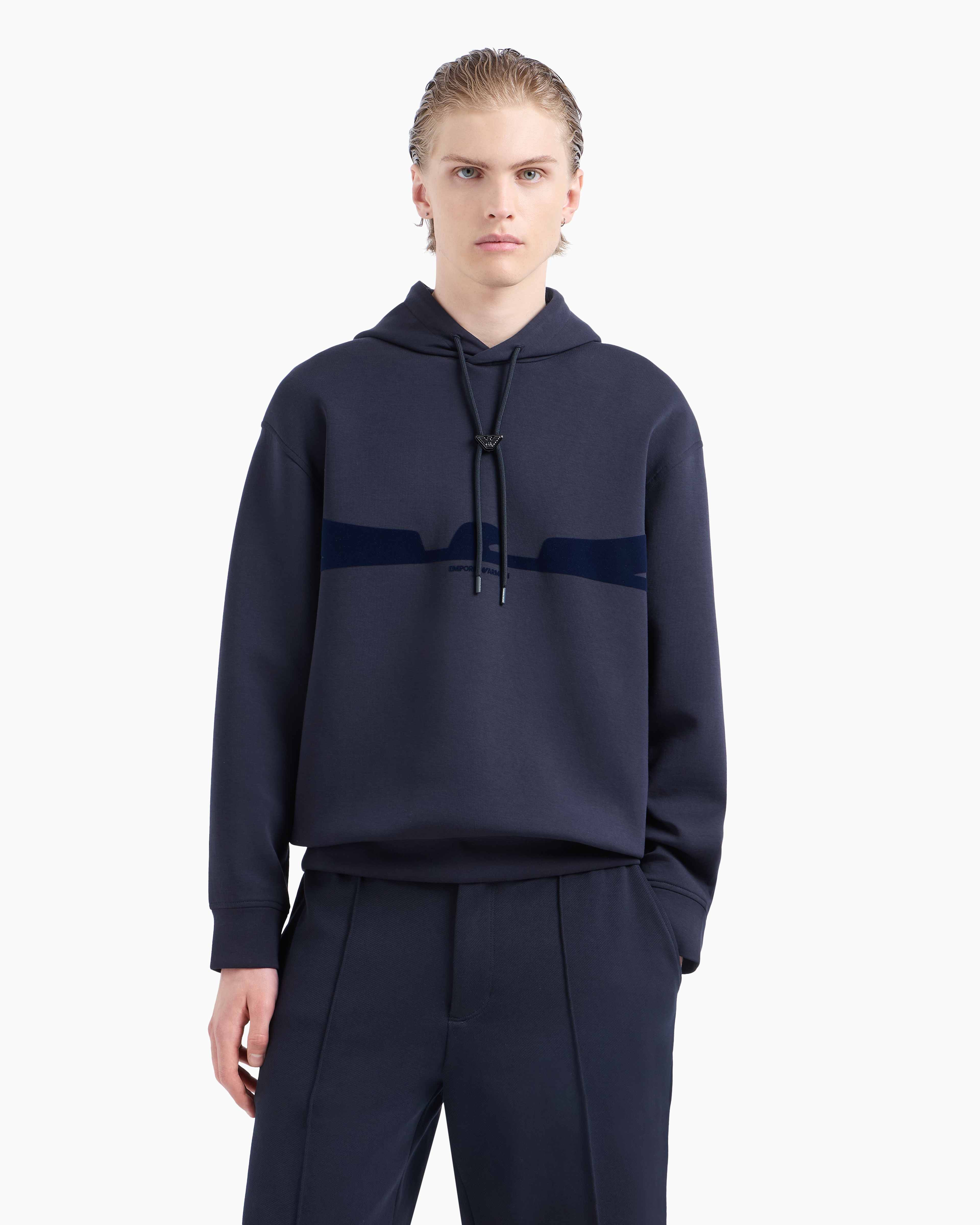 Emporio Armani Hoodies In Navy Blue