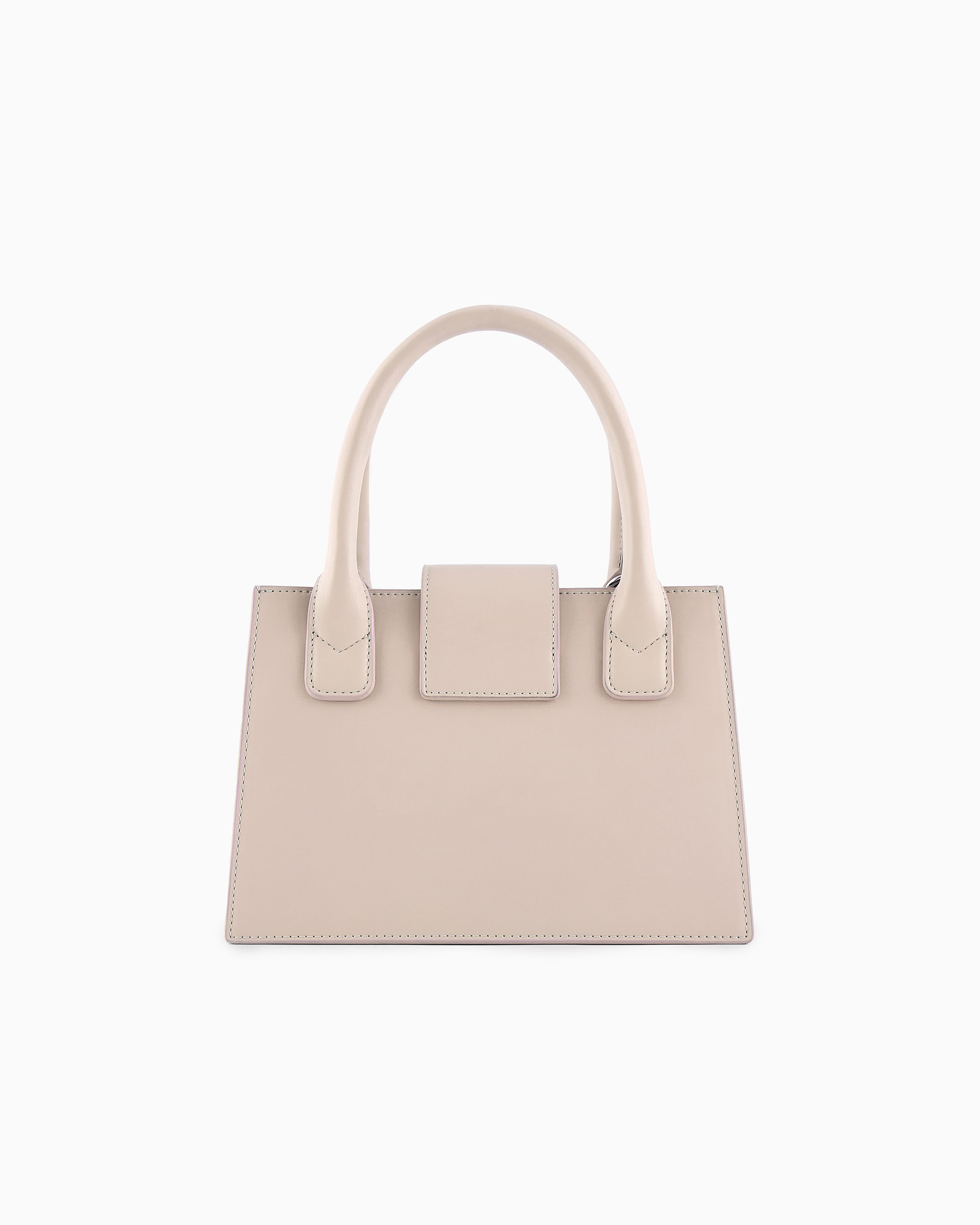Armani Exchange Asv Small Trapeze Handbag In Beige