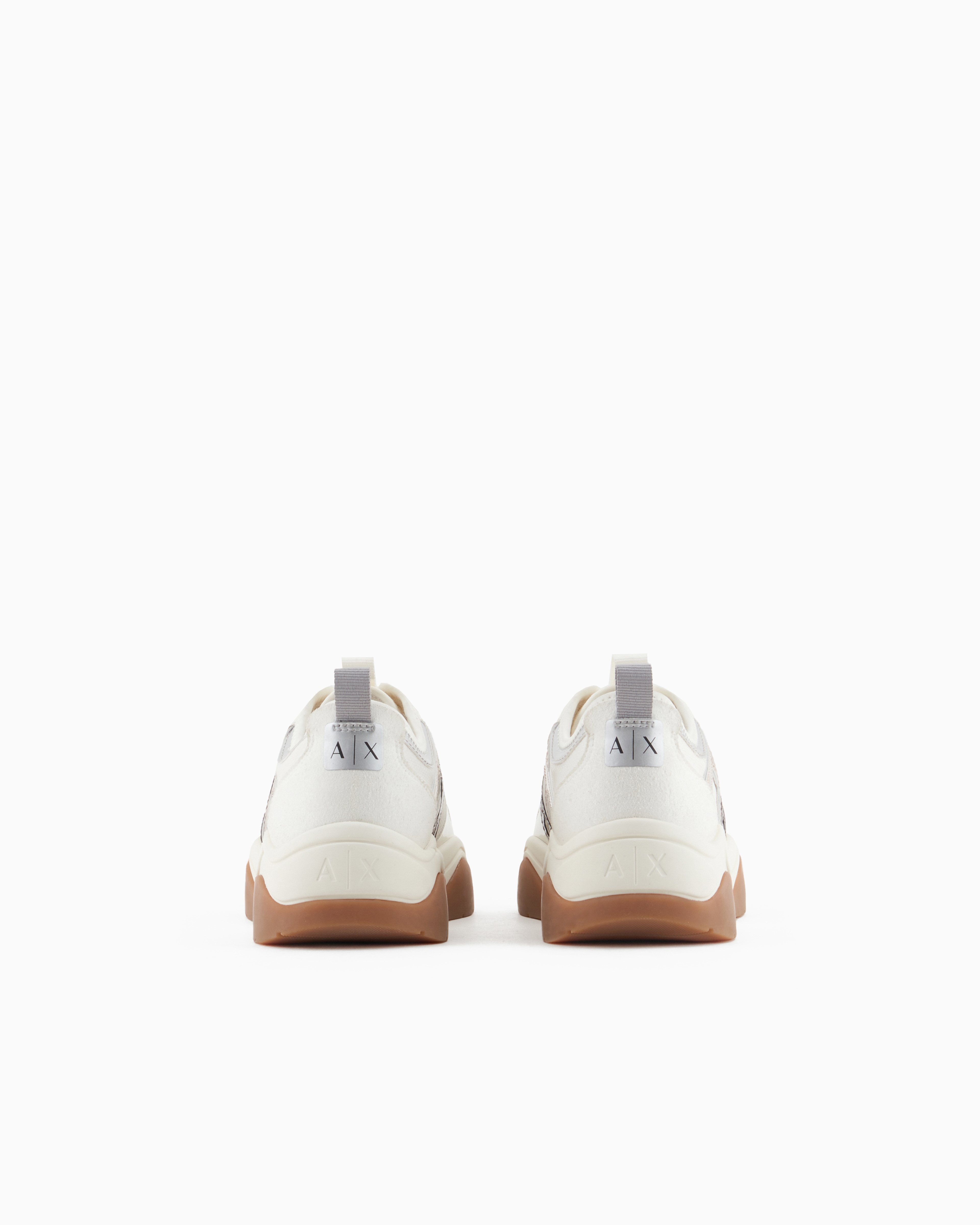 Armani Exchange Chunky Sneakers With Logo In Beige