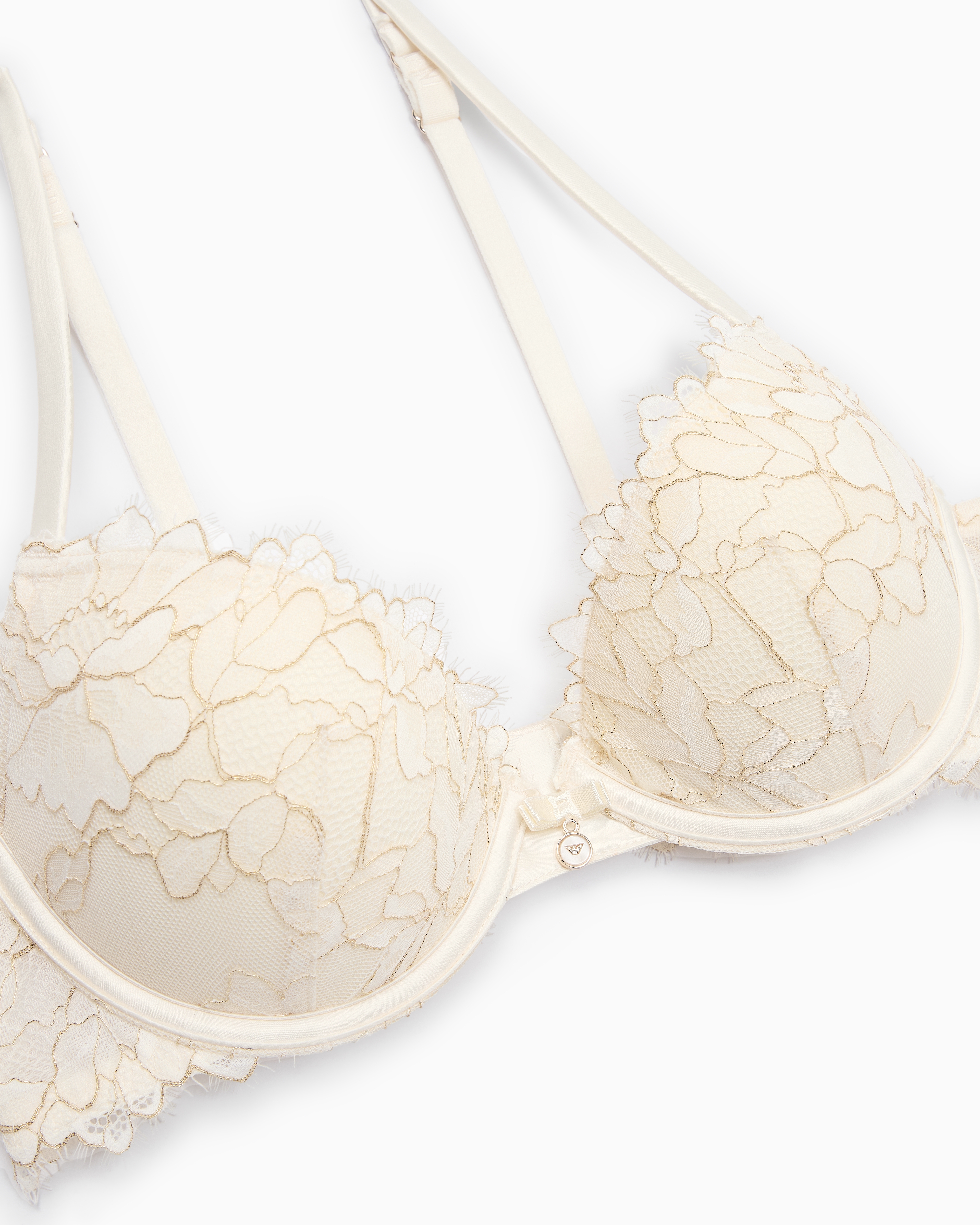 Emporio Armani Asv Bridal Push-up Bra In Recycled Lace