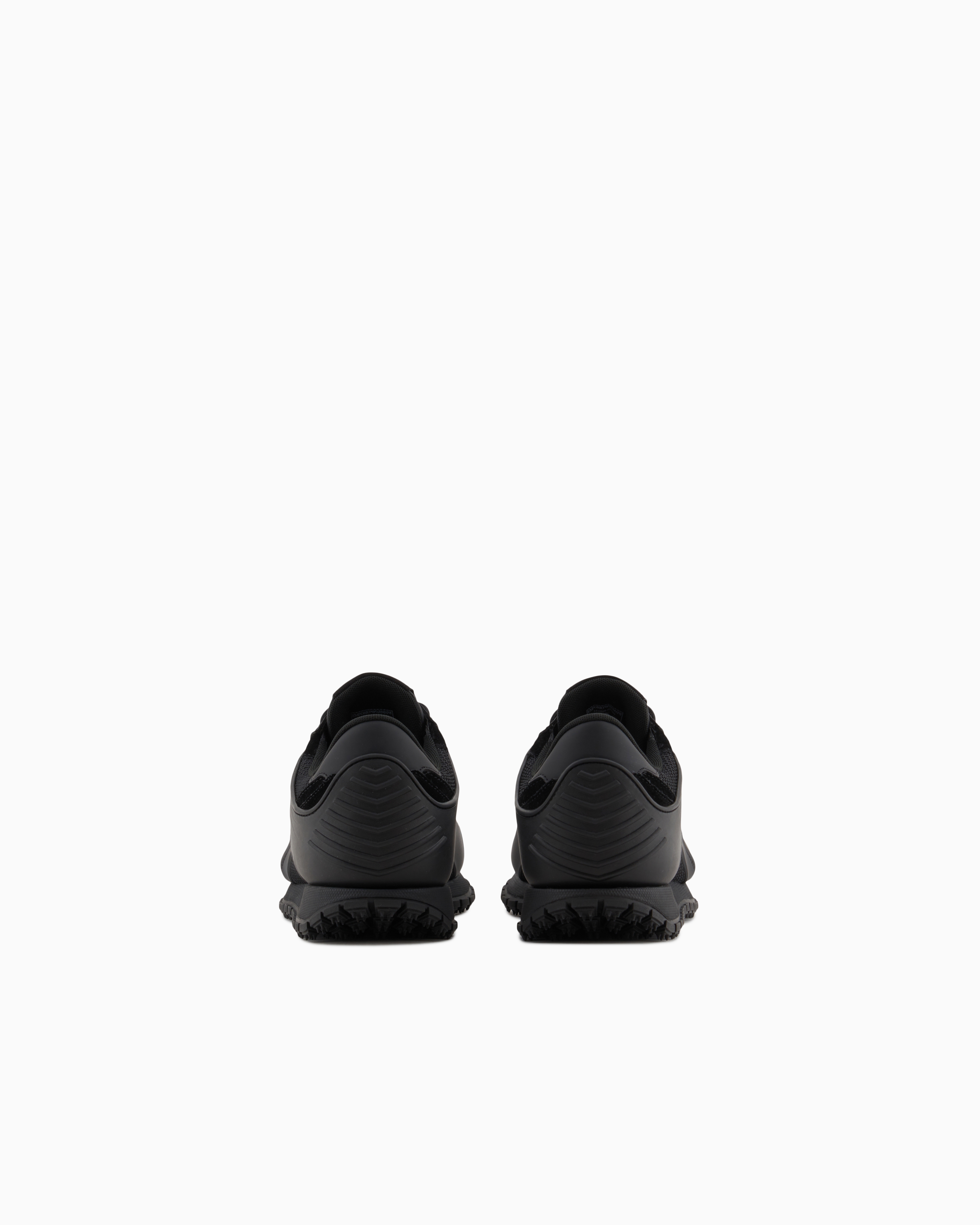 Emporio Armani Sneakers With Mesh Details In Schwarz
