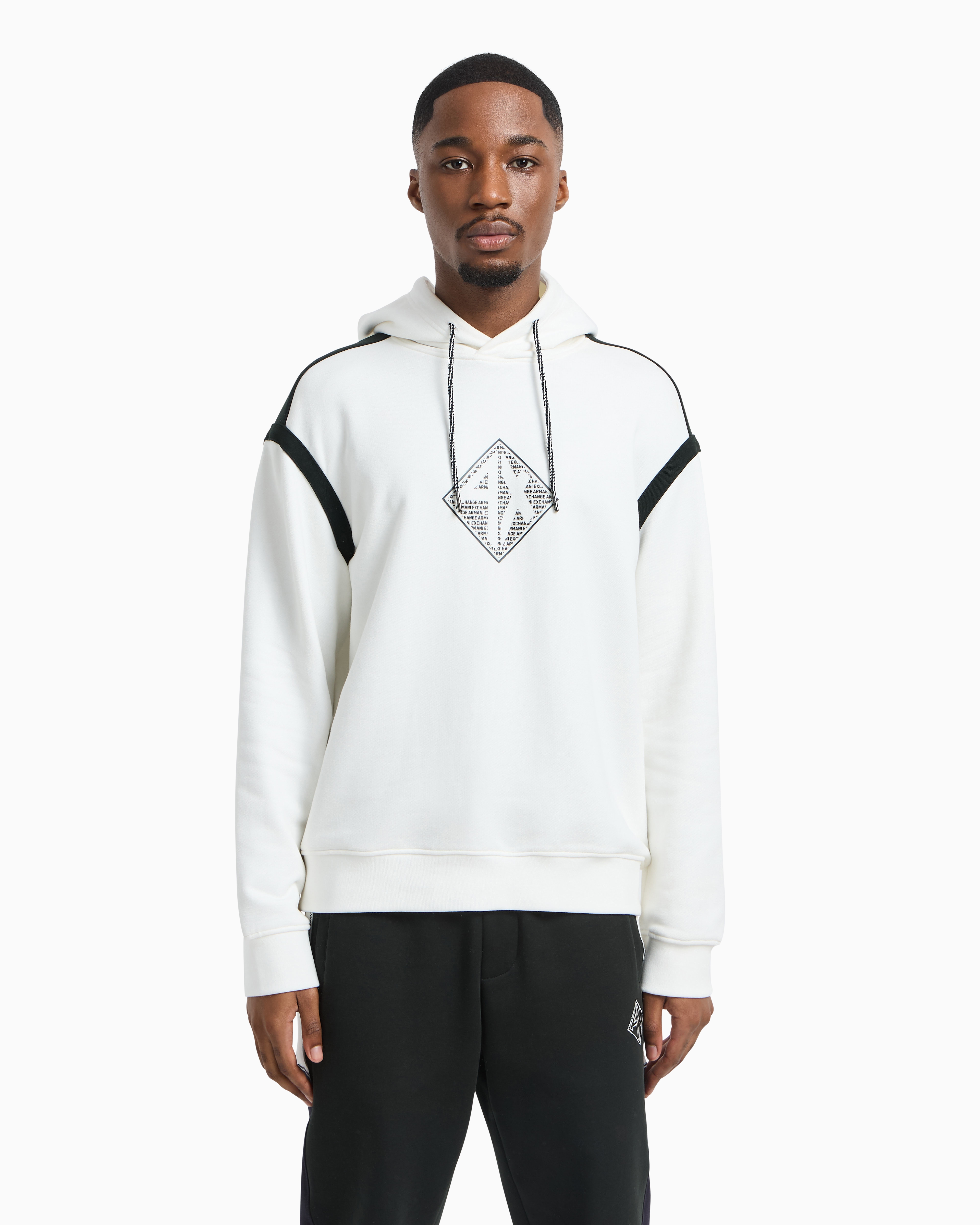 Armani Exchange Hoodie With Maxi Logo On The Chest In White