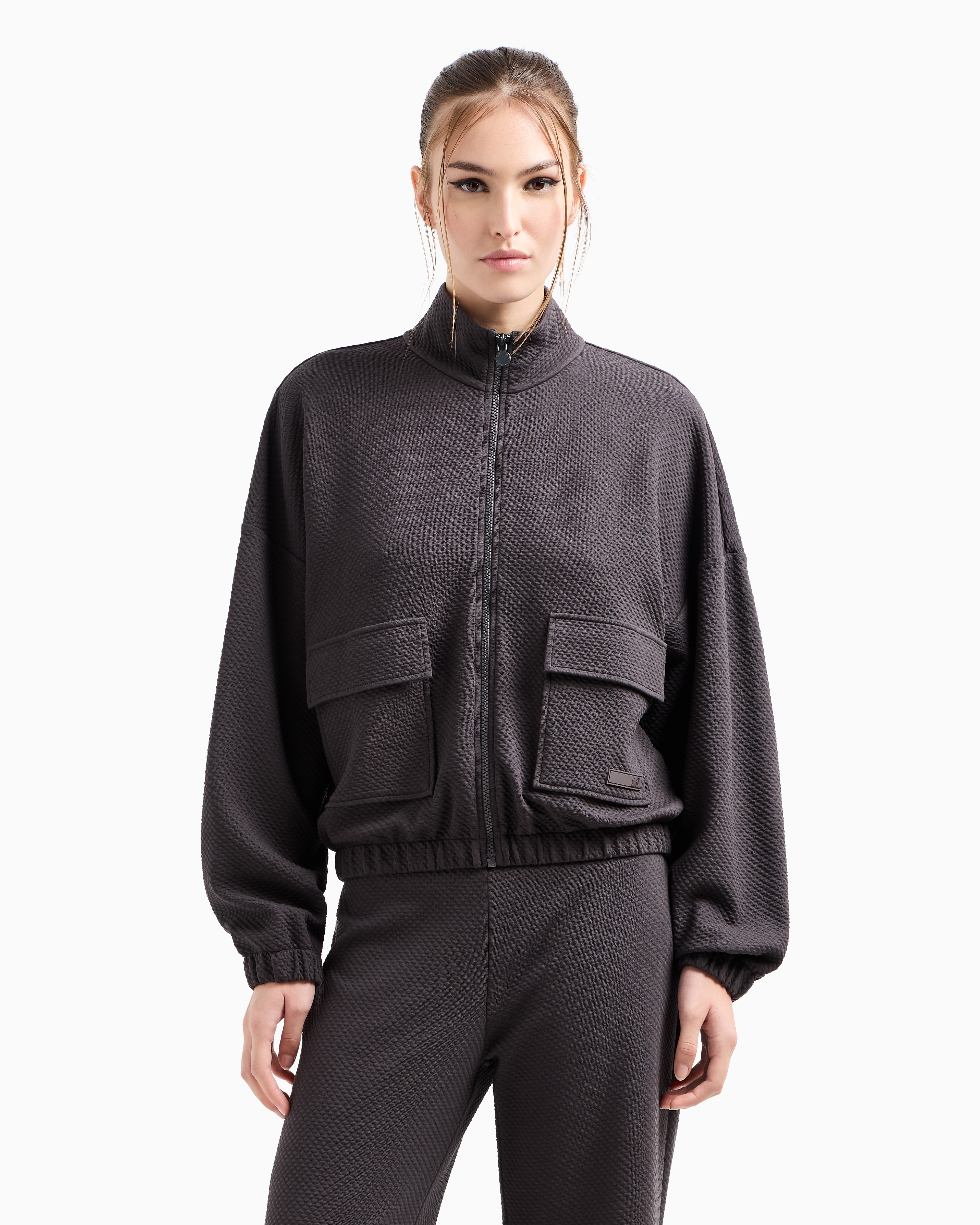 Ea7 Zip-up Sweatshirts In Grey