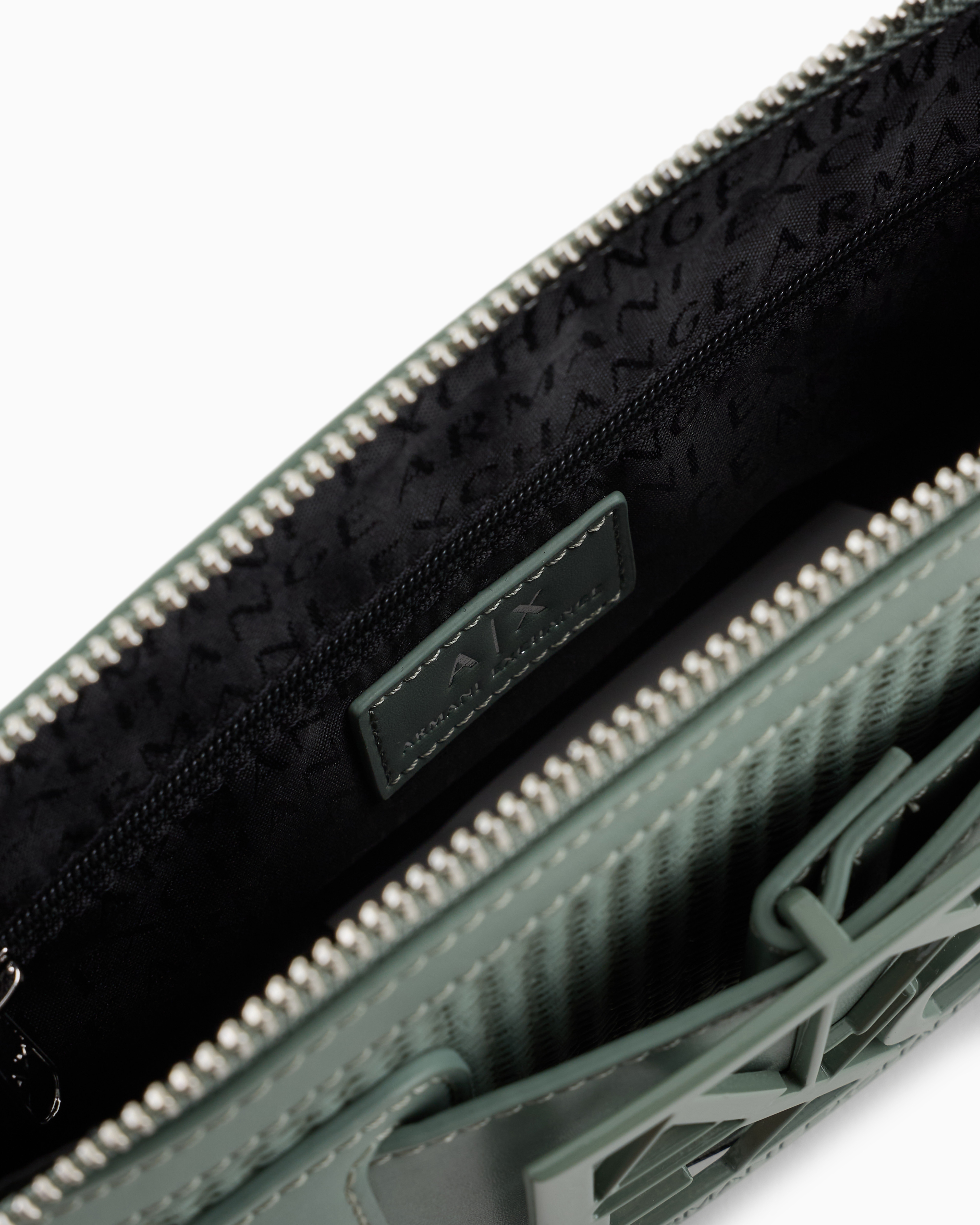 Woven fabric shoulder bag with logo | Armani Exchange