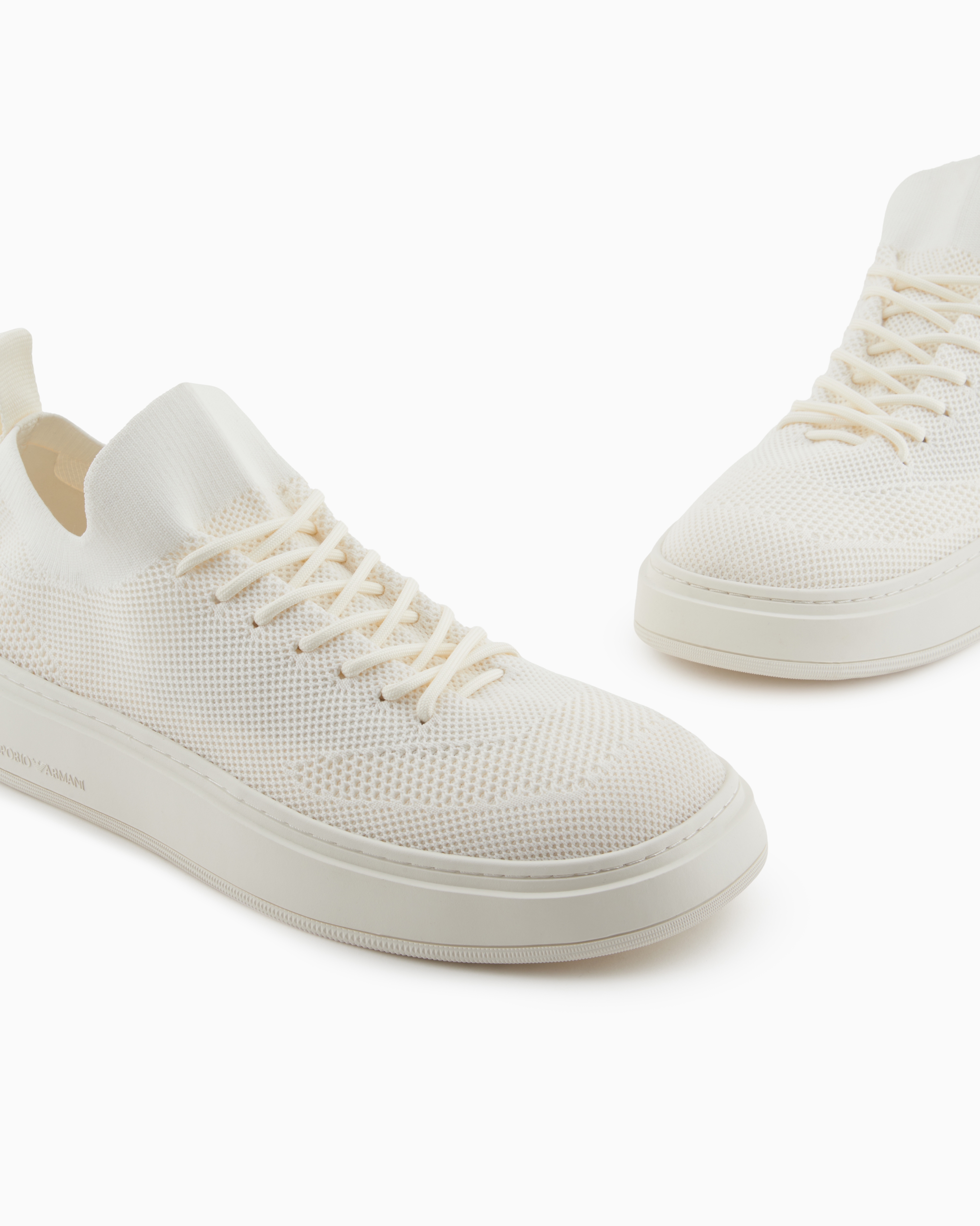 Emporio Armani◆ニットスニーカー 国内未入荷 ホワイト ロゴ Emporio Armani◇ニットスニーカー 国内未入荷 ホワイト ロゴ