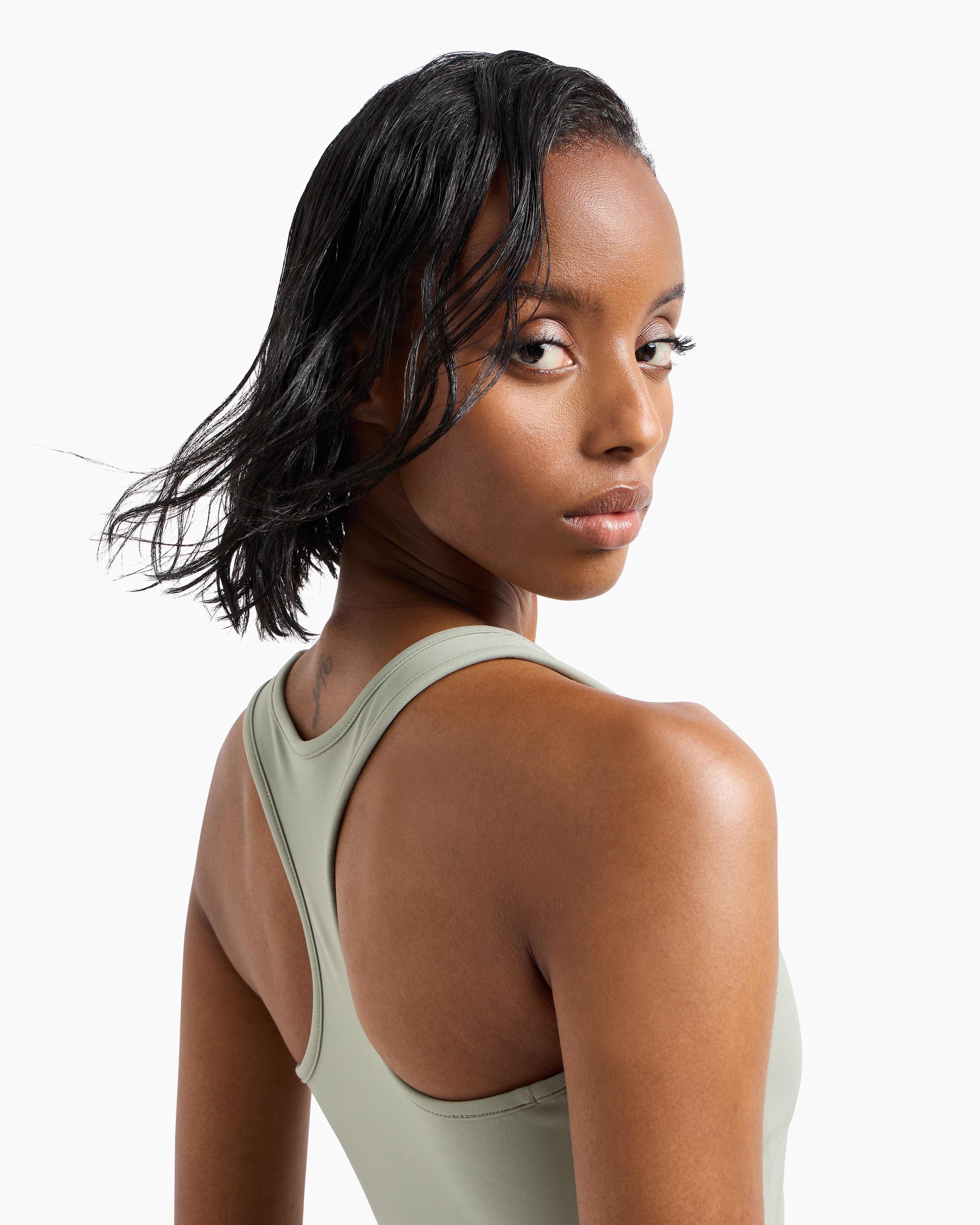 Ea7 Dynamic Athlete Sports Bra In Vigor7 Technical Fabric In Grey