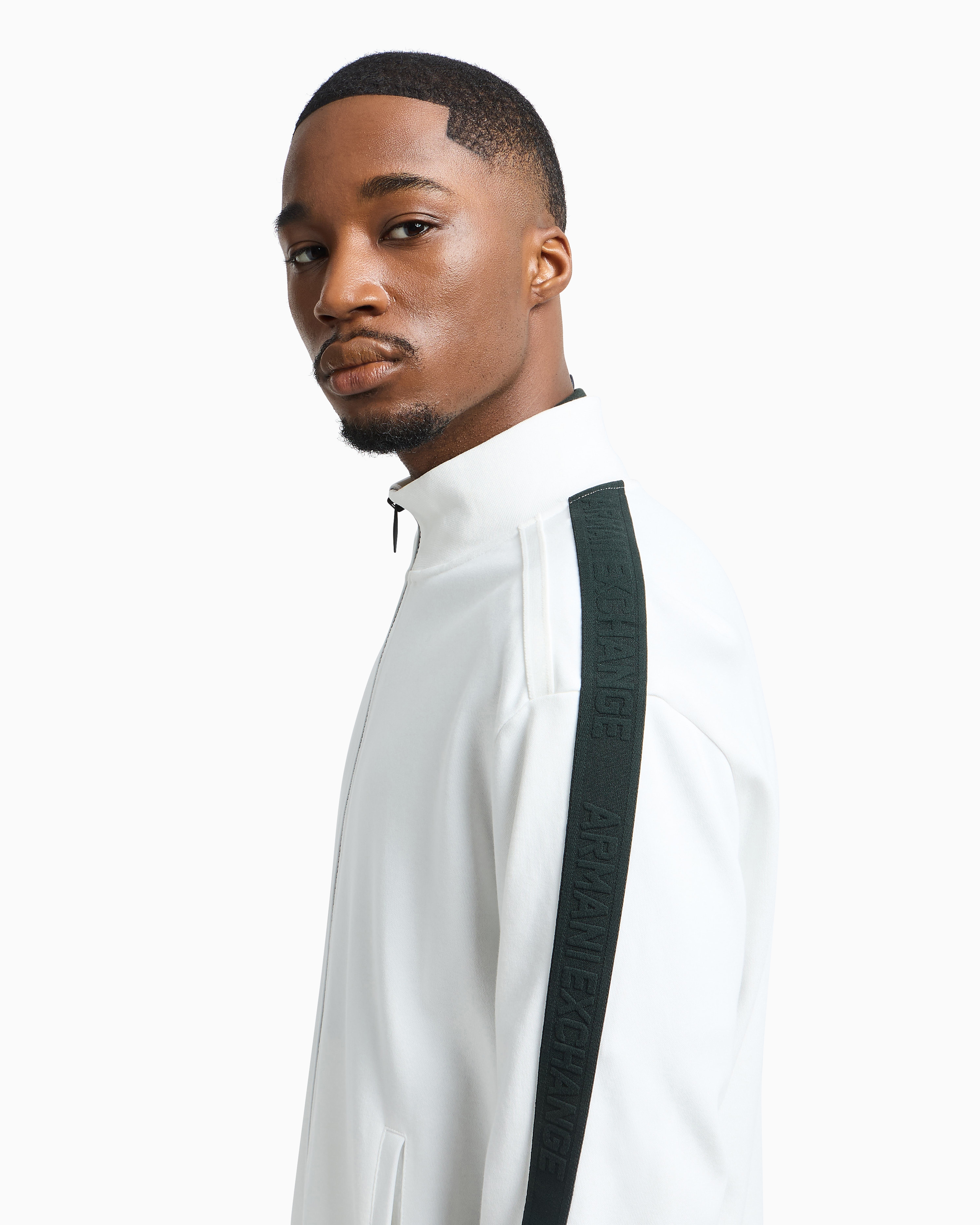 ロゴテープ ジップアップスウェットシャツ | Armani Exchange