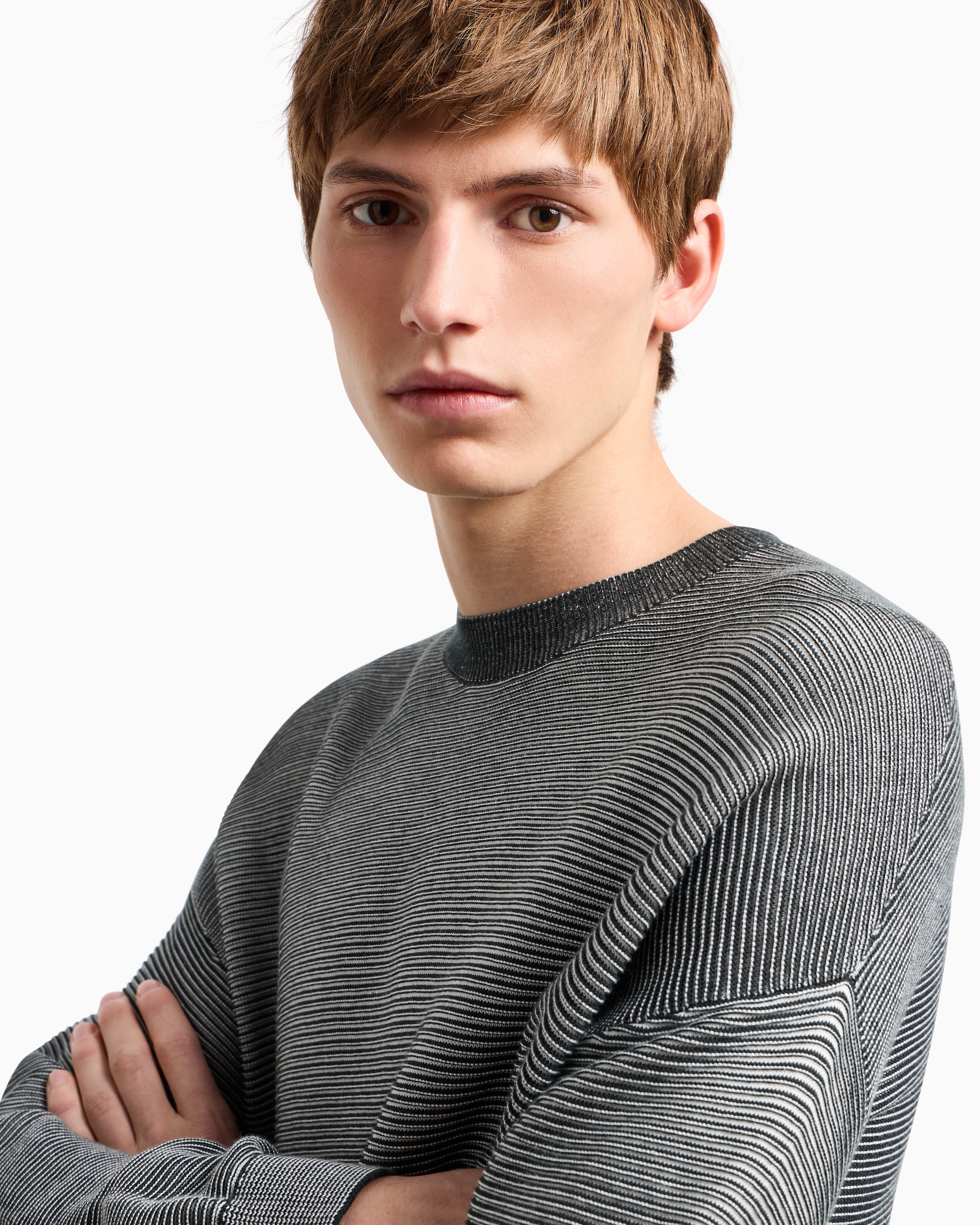 Dégradé effect ribbed cotton sweater