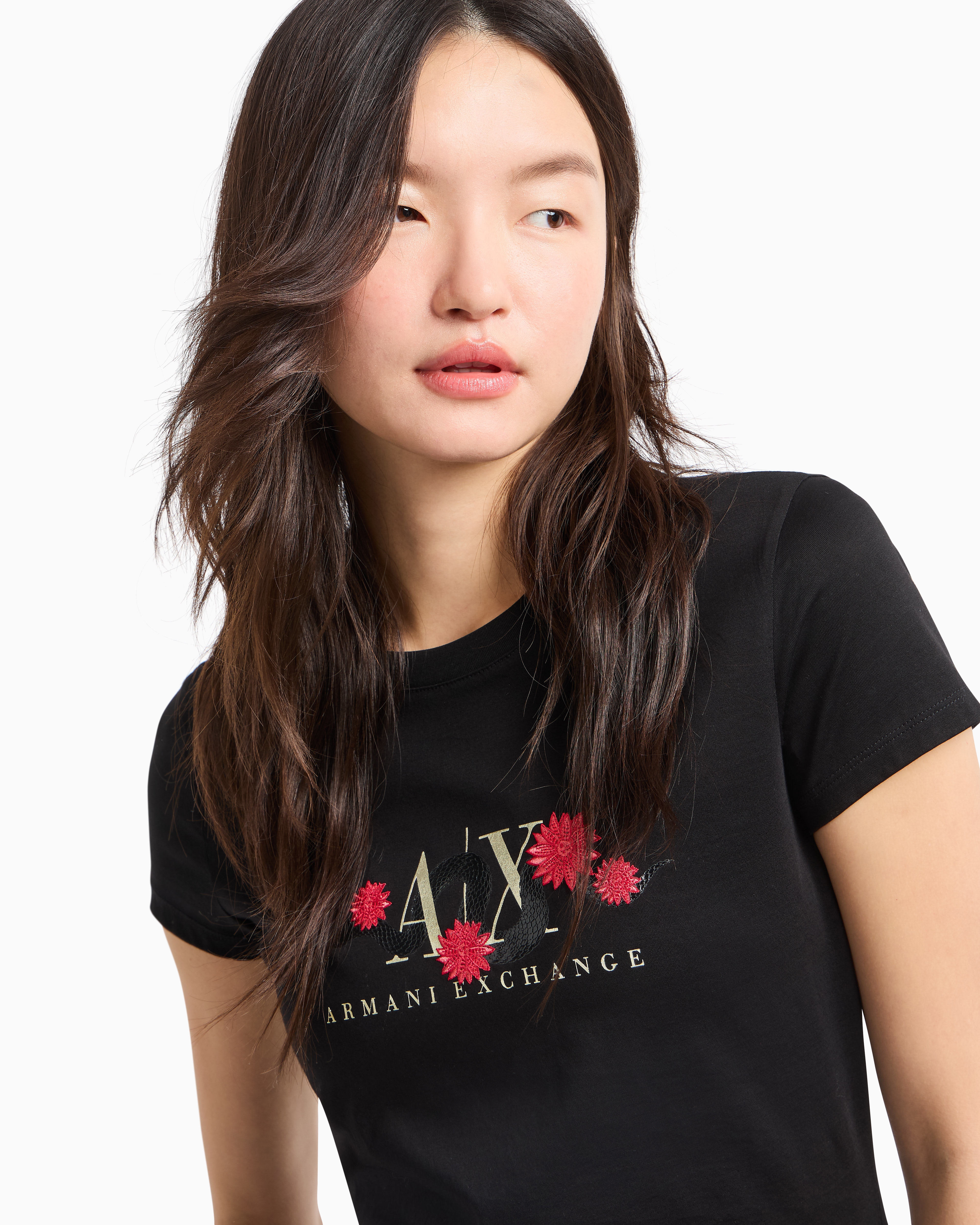 Armani Exchange Slim Fit T-shirts In Black