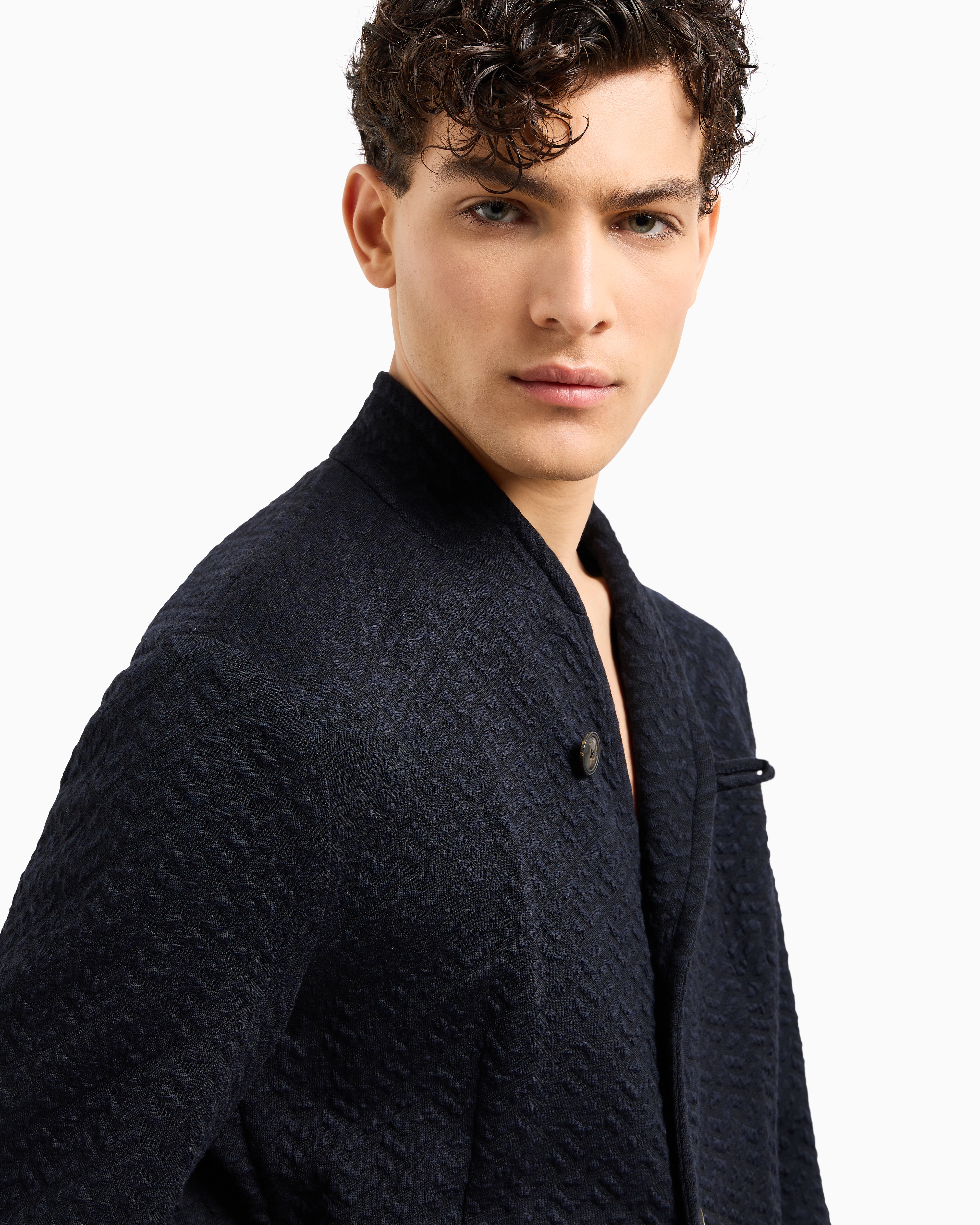 ジョルジオ アルマーニ 48万 グレンチェック シェブロン織ニット