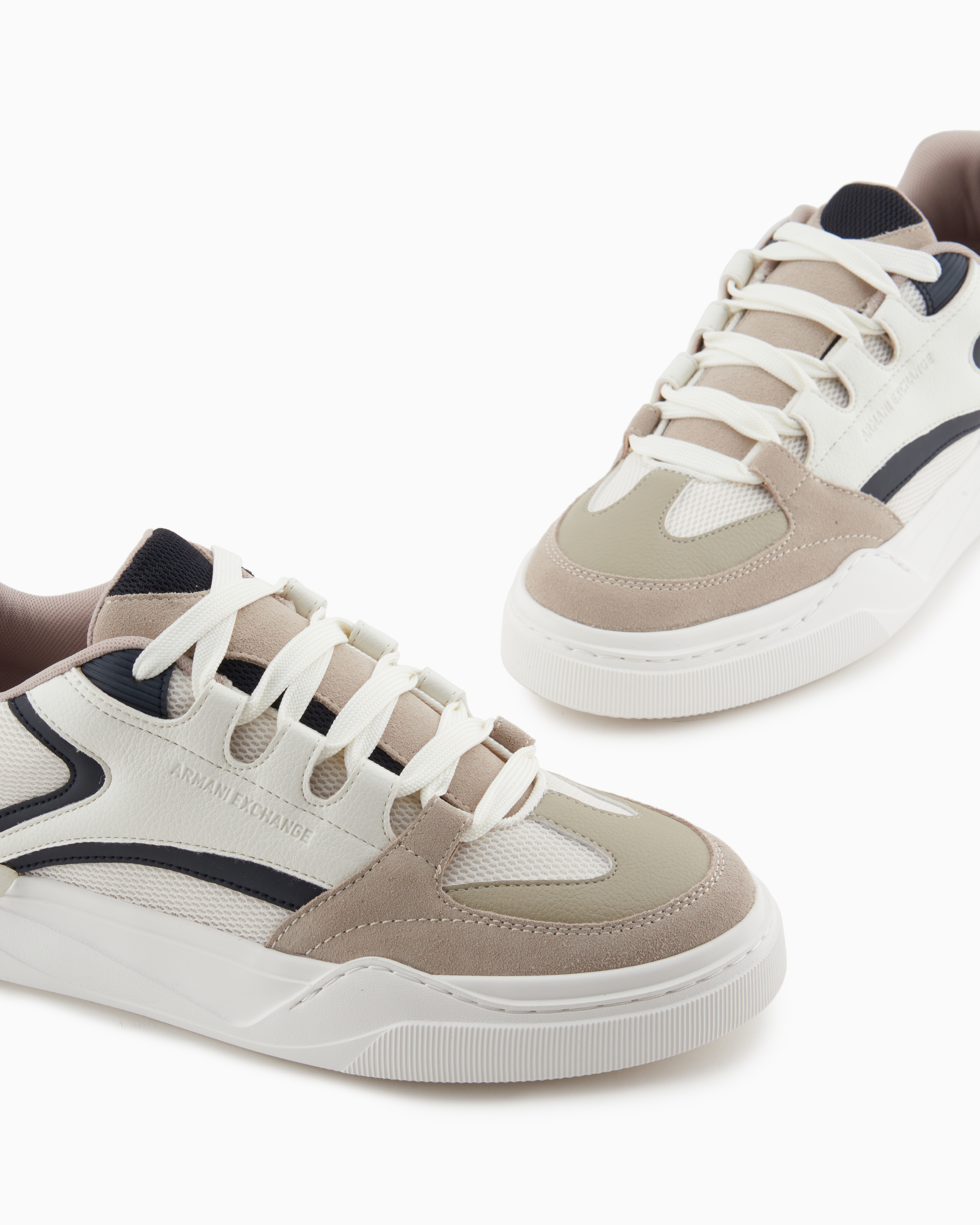 Armani Exchange - Oversized sneakers with contrasting inserts, Man, Brown, Size: