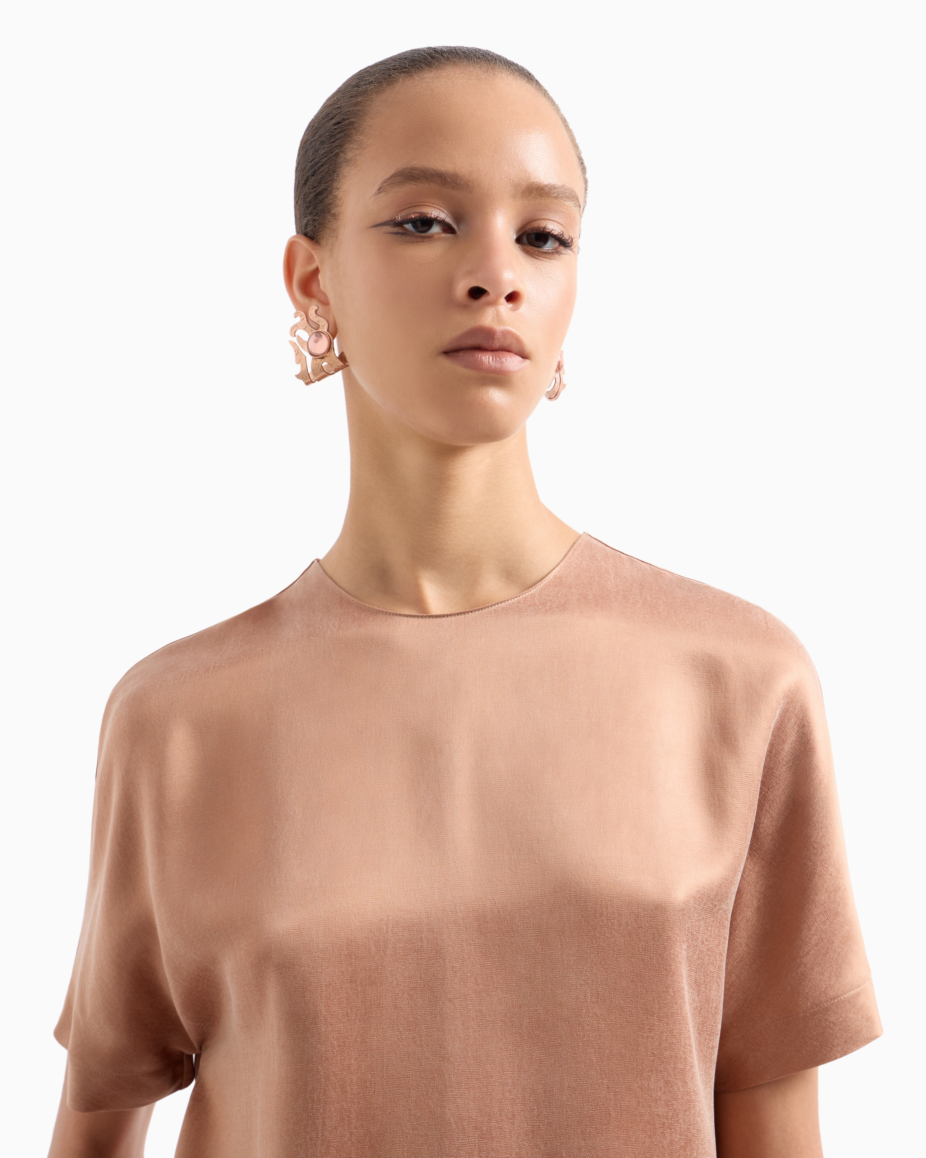 Tシャツ・カットソー GIORGIO ARMANI Eco-viscose and cupro top Rosa Giorgio Armani Eco-viscose And Cupro Top In Pink | ModeSens