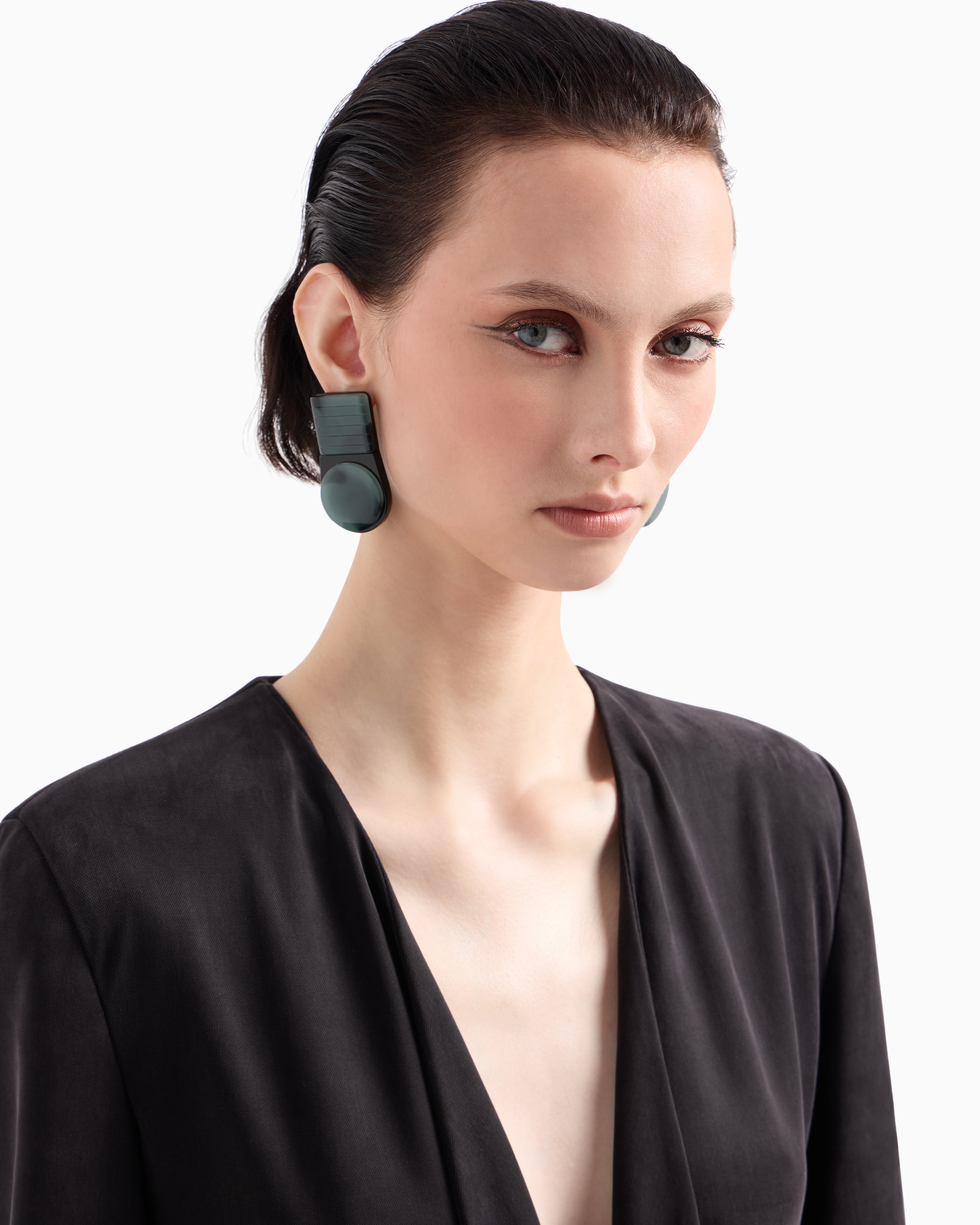 Giorgio Armani Single-breasted Jacket In Cupro Jersey Interlock In Green