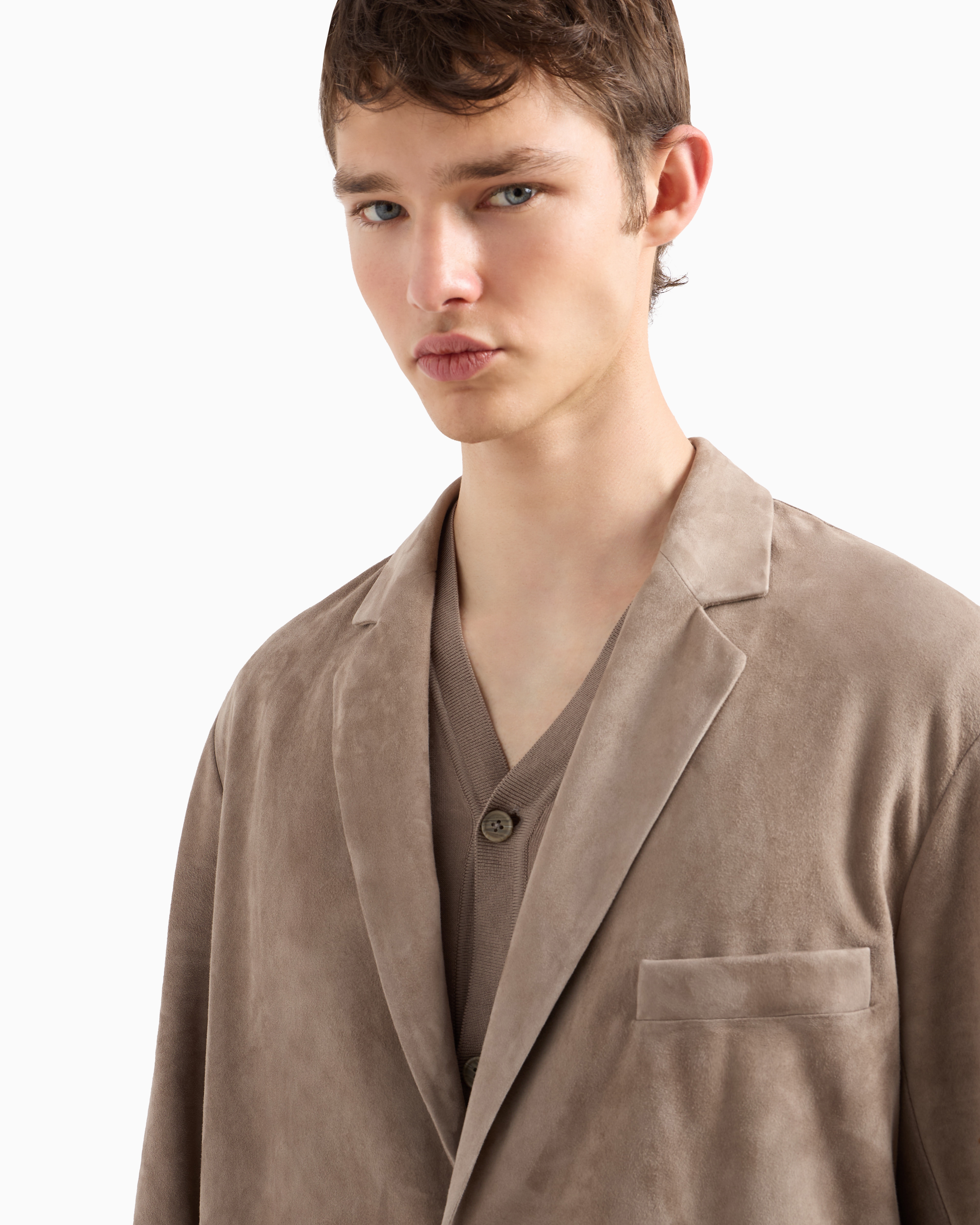 EMPORIO ARMANI レザージャケット ゴートレザー スエード Emporio Armani レザージャケット メンズ通販 - FARFETCH