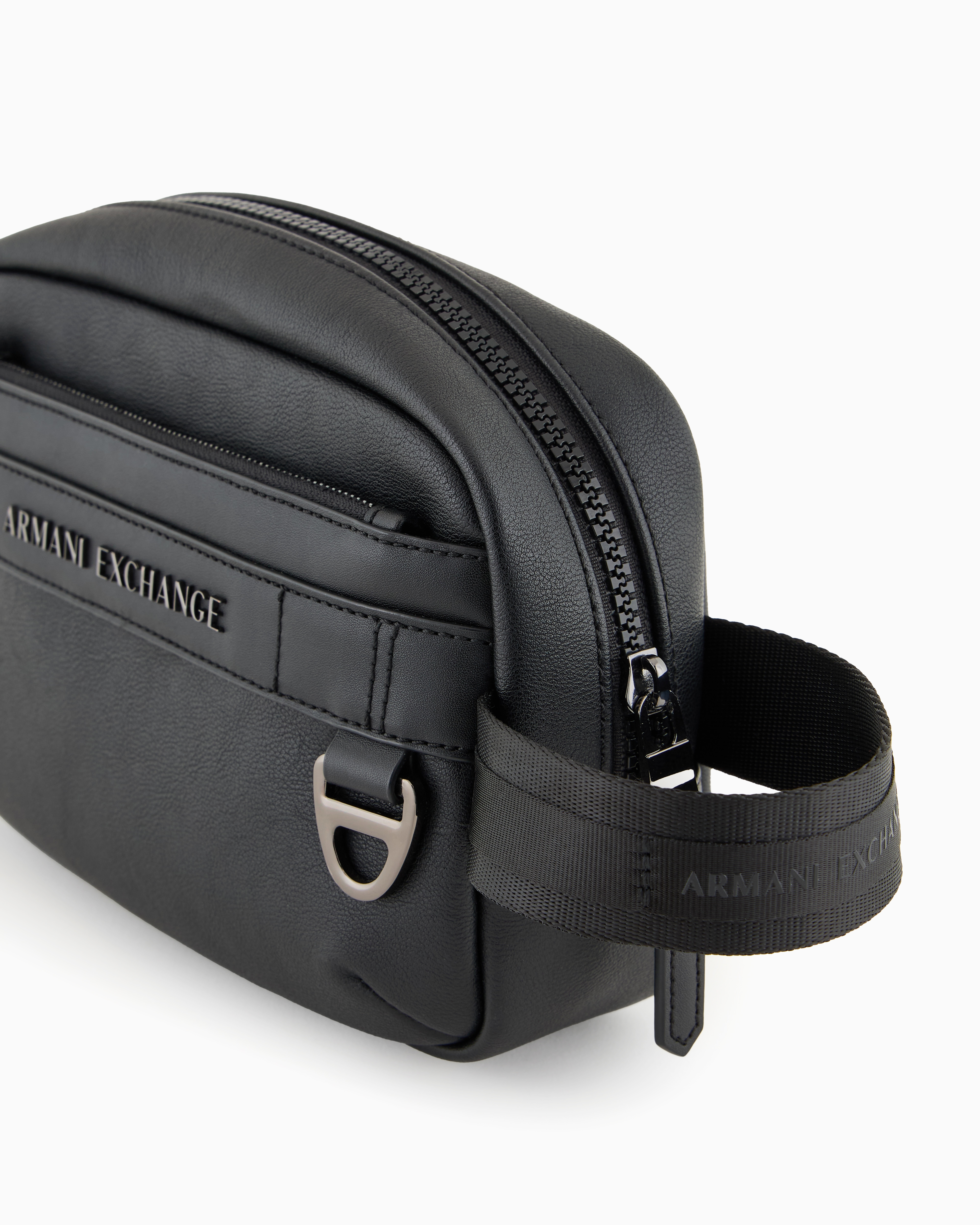 Armani Exchange - Rectangular beauty case with hook, Man, Black, Size: TU