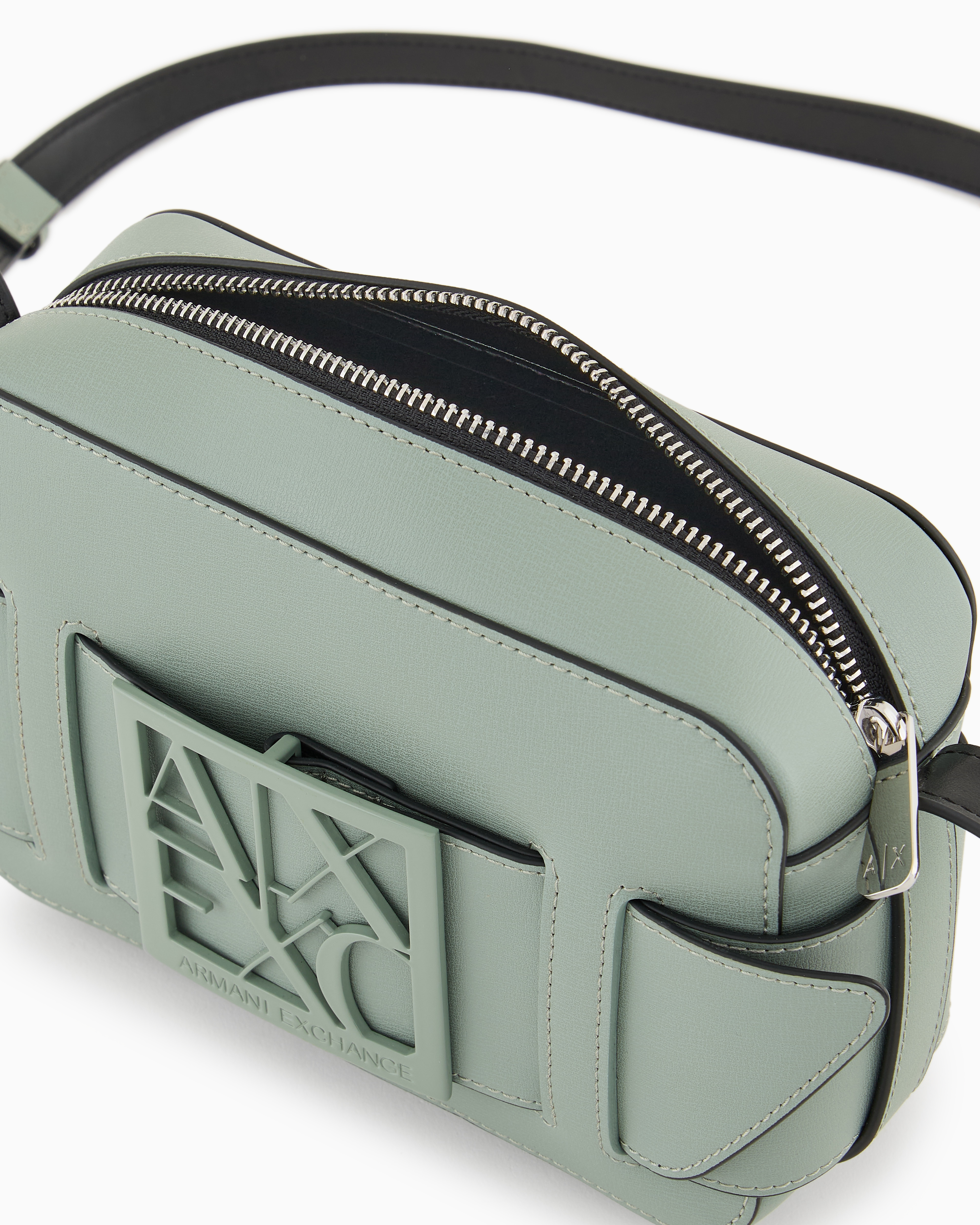 Armani Exchange Crossbody Bag With Logo In Green