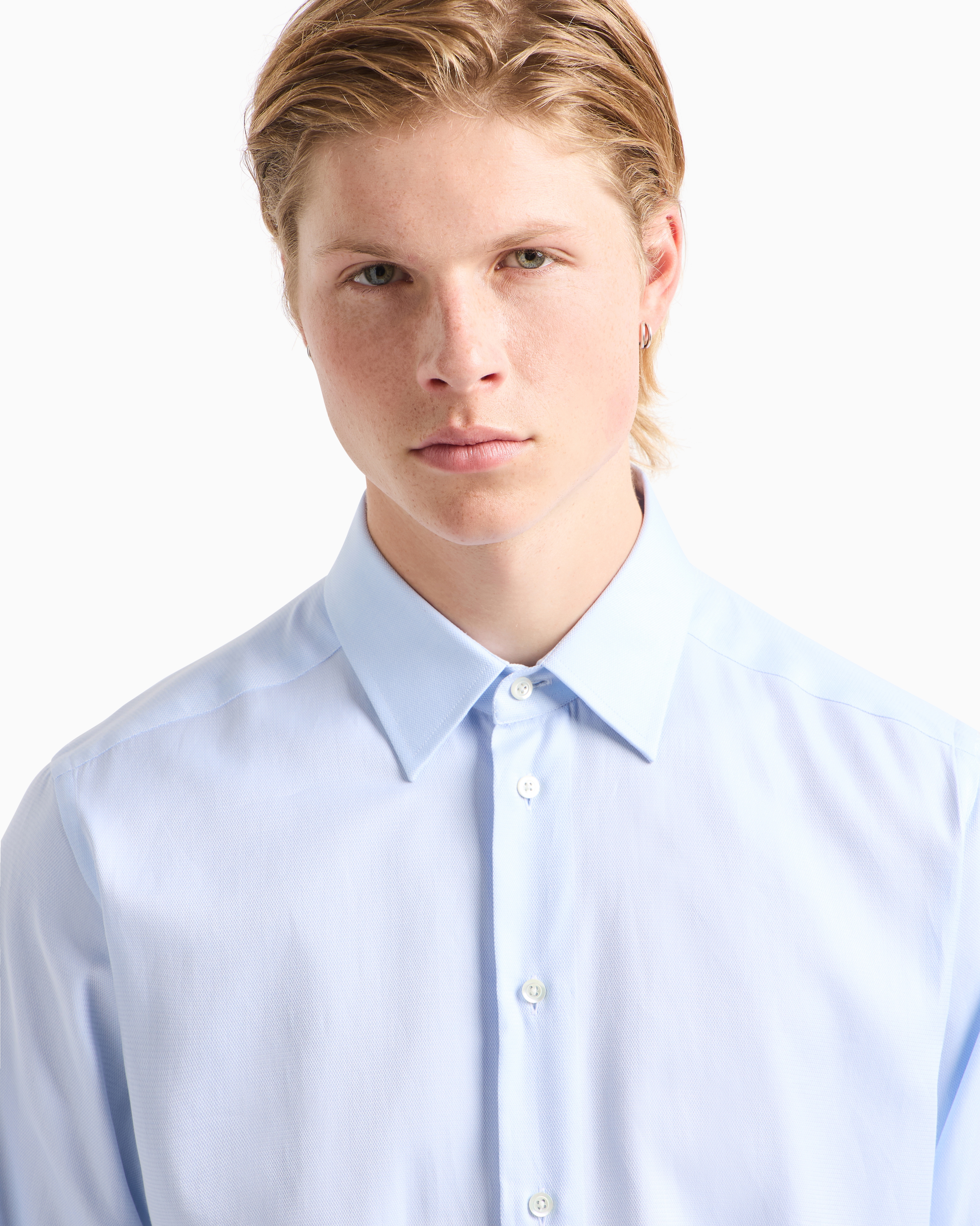 Emporio Armani Classic Shirts In Light_blue