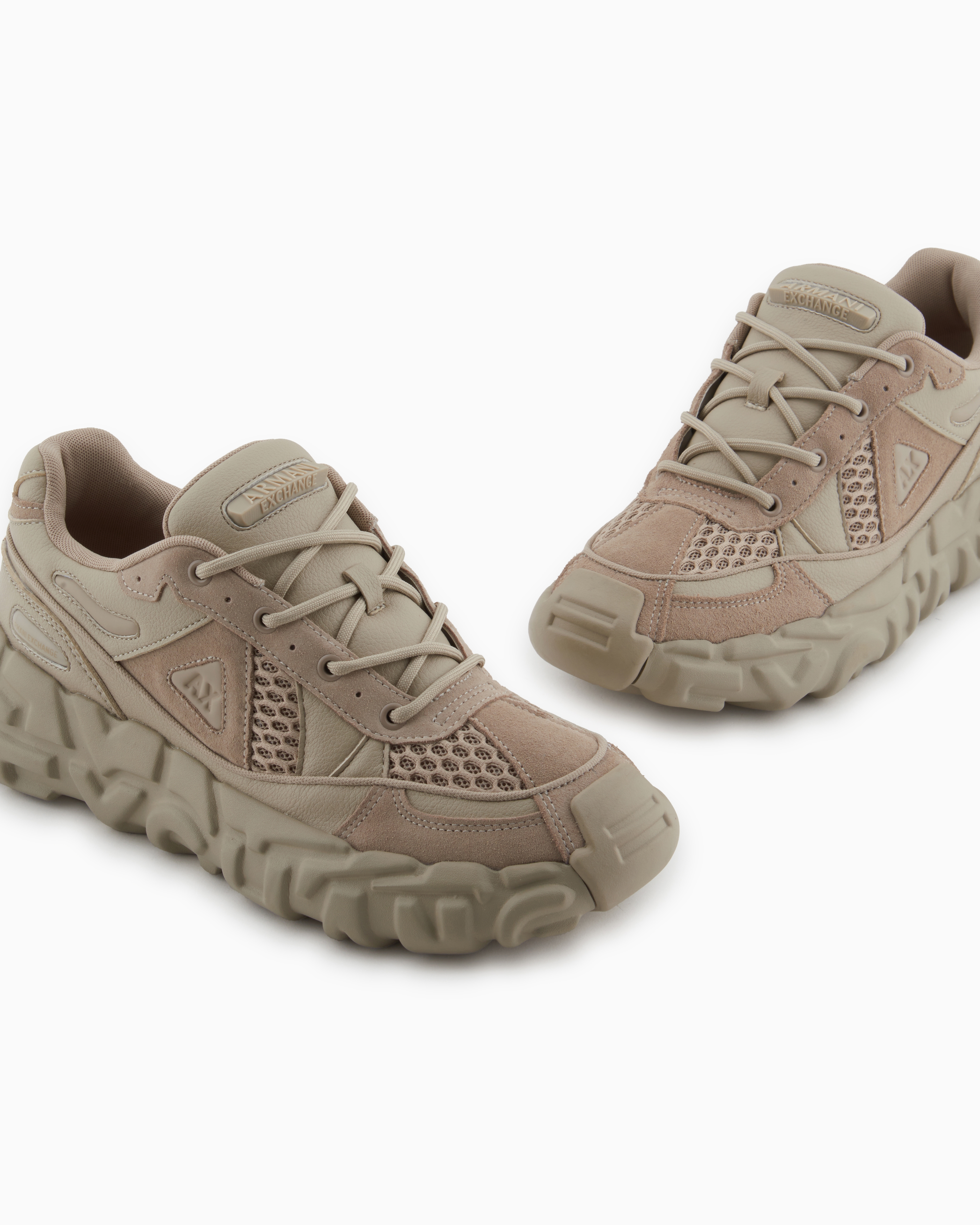 Armani Exchange Sneakers In Brown