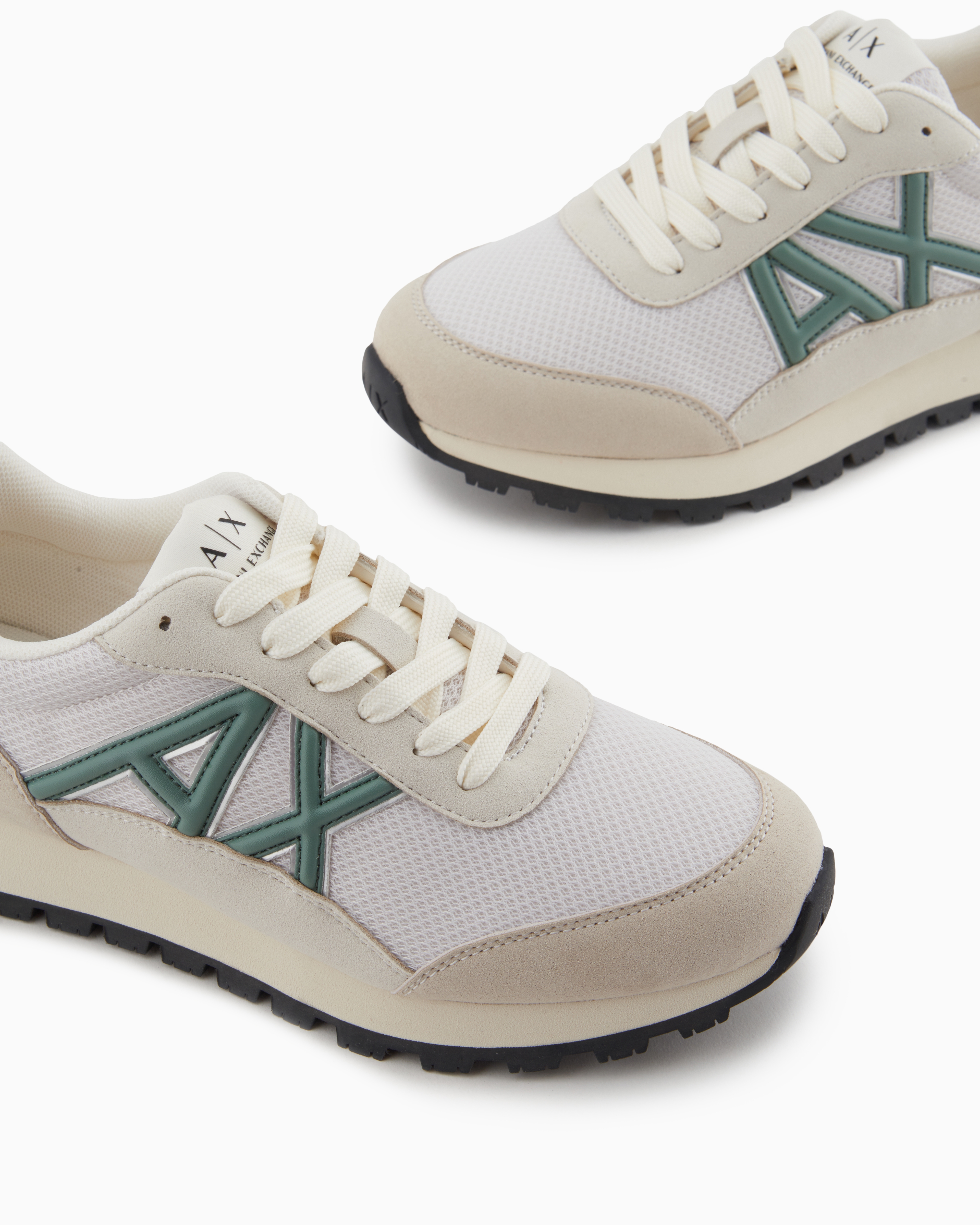 Armani Exchange - Sneakers with contrasting logo, Woman, Green, Size: