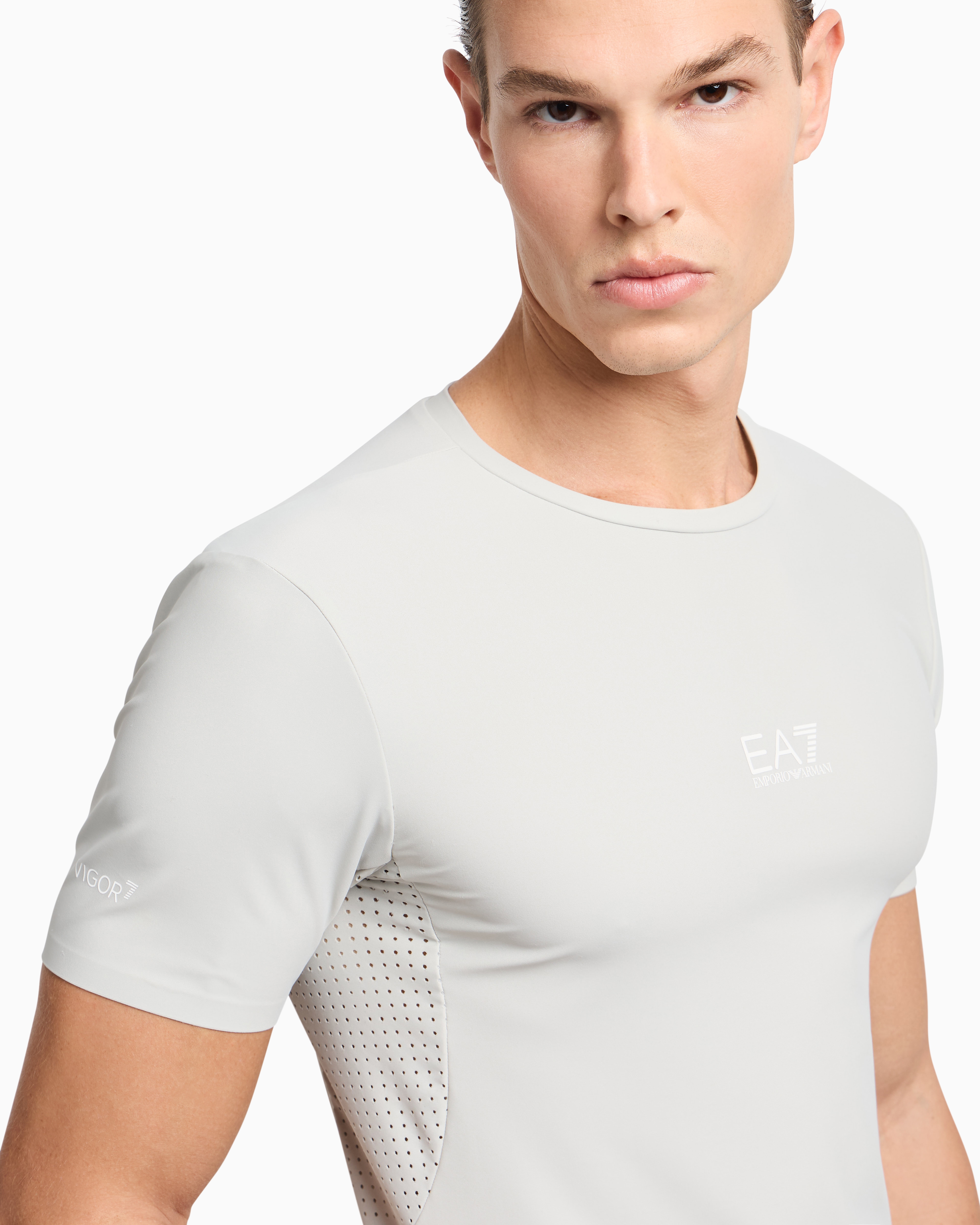 Ea7 Dynamic Athlete T-shirt In Vigor7 Technical Fabric In Grey