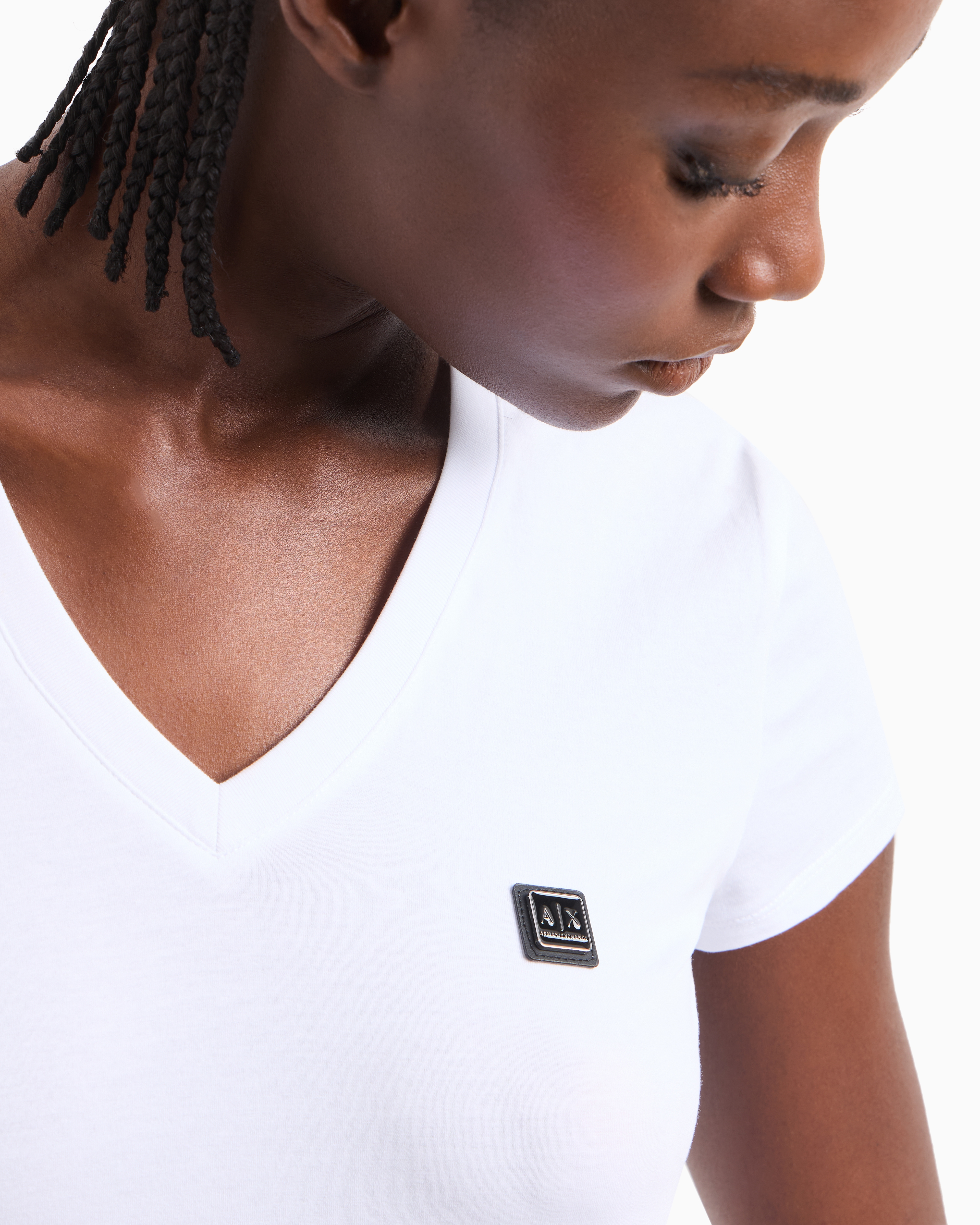 Armani Exchange Slim Fit T-shirts In White