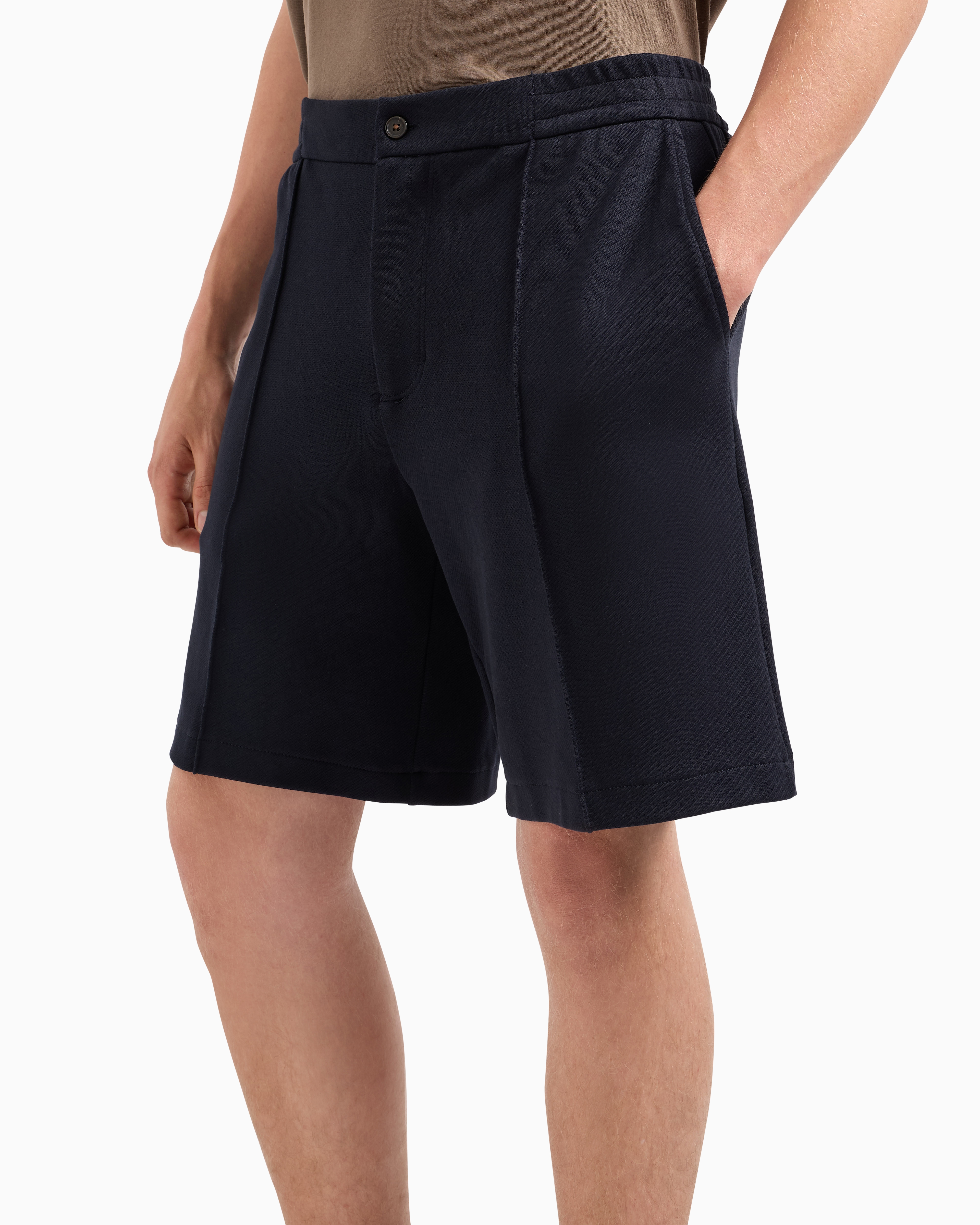 Jersey Bermuda shorts with ribs | Emporio Armani