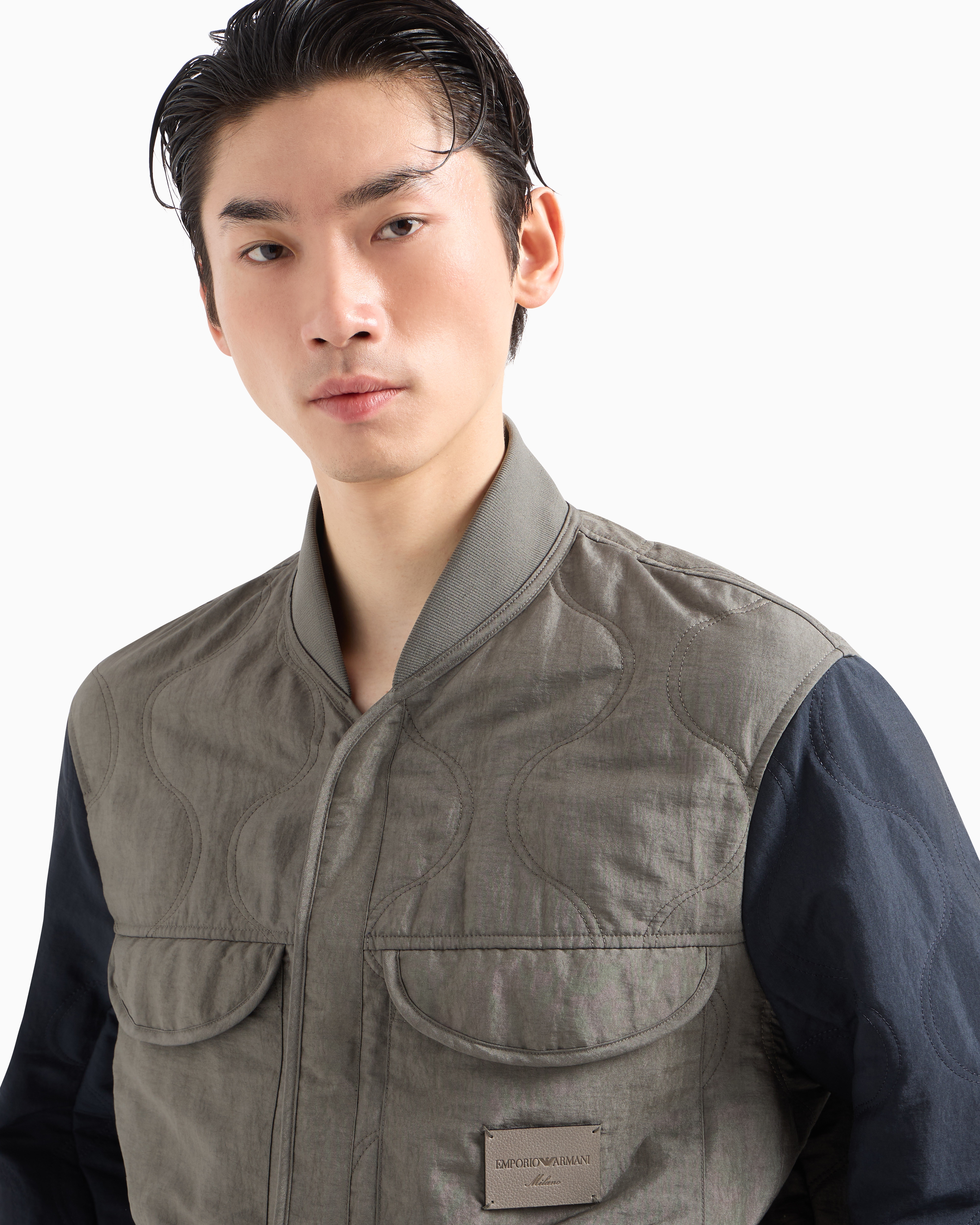 Emporio Armani Men's Blouson Jacket In Beige
