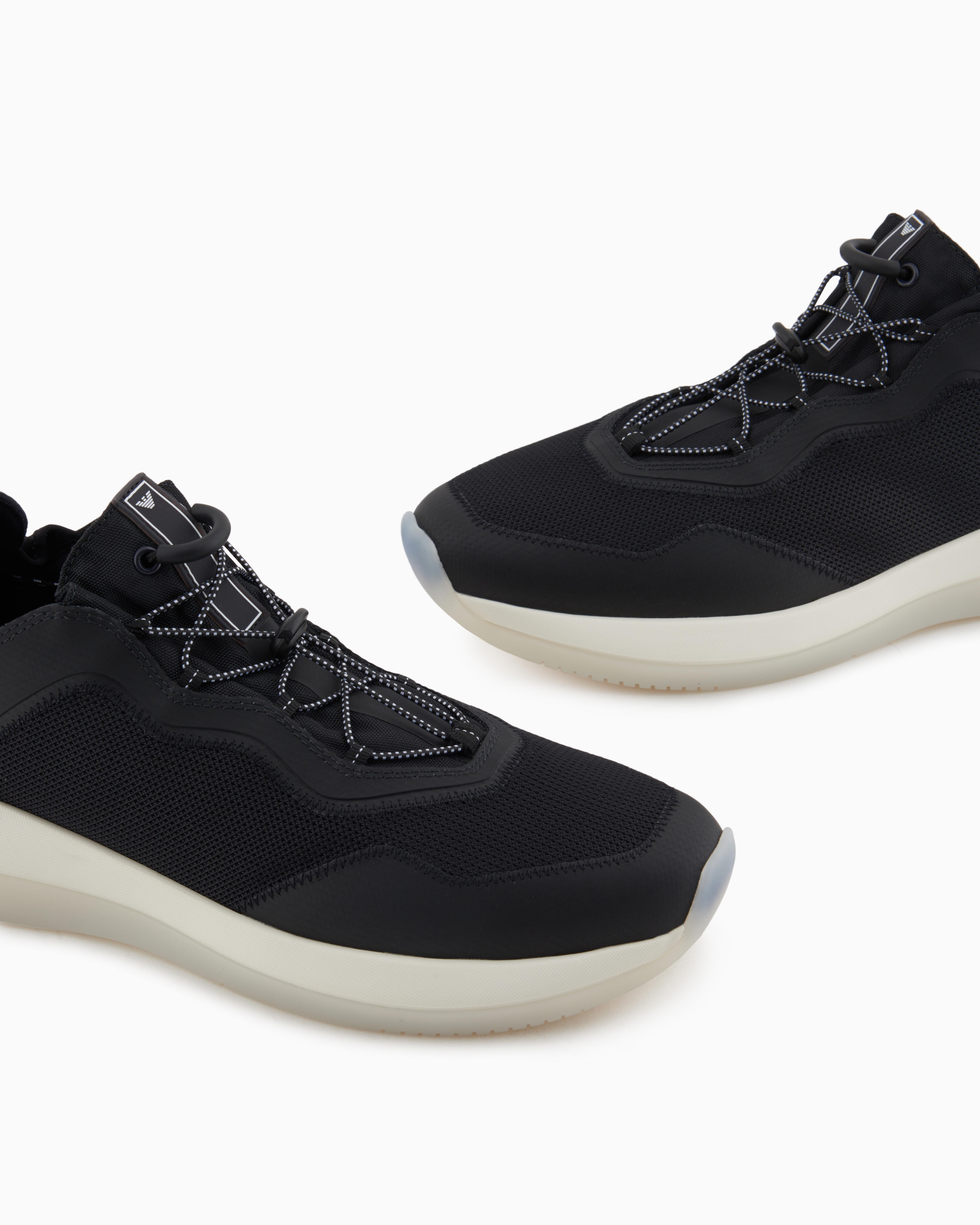 Emporio Armani Capsule Mesh Sneakers In Blue