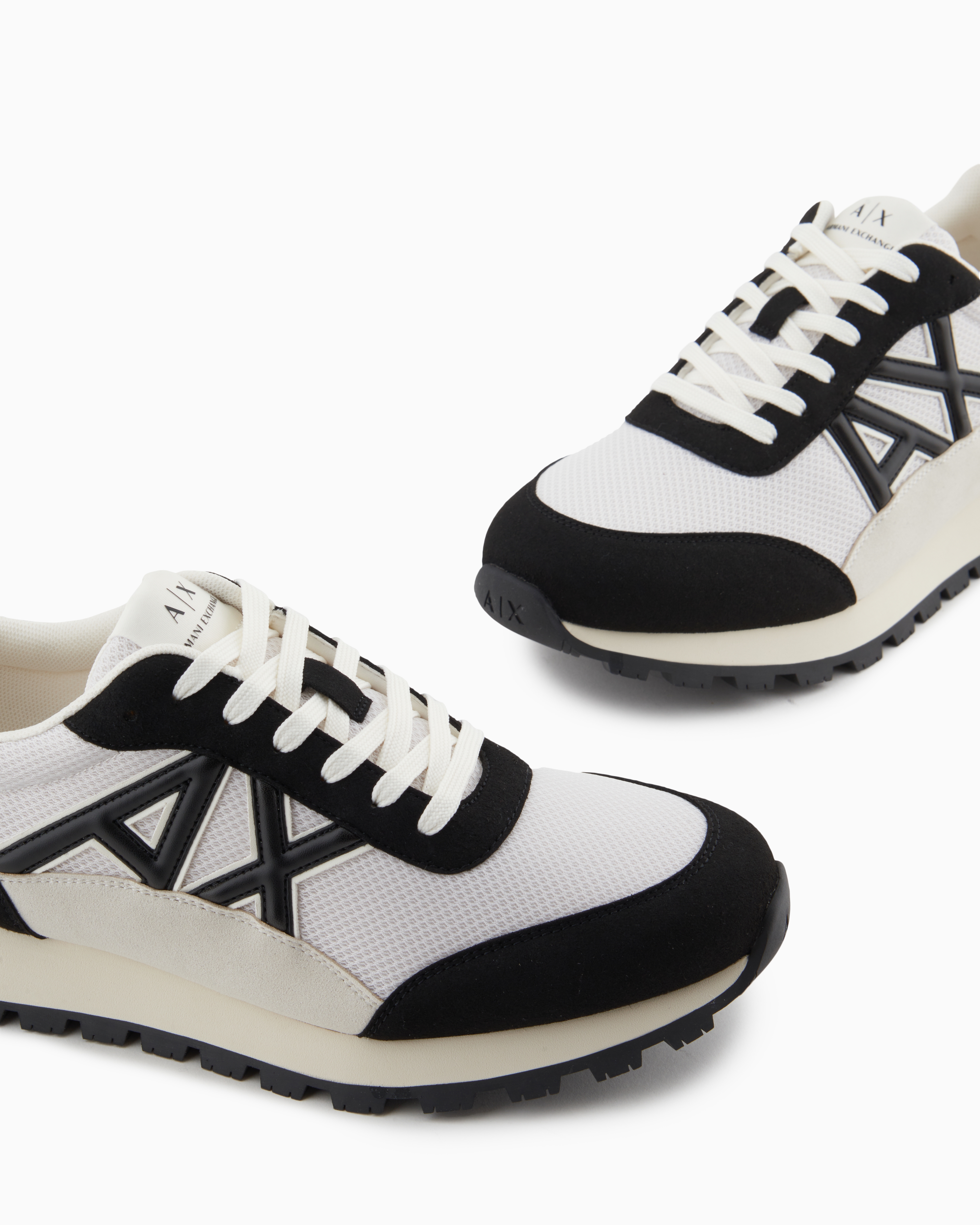 Armani Exchange - Sneakers eco-suede, mesh and nylon, Man, White, Size: