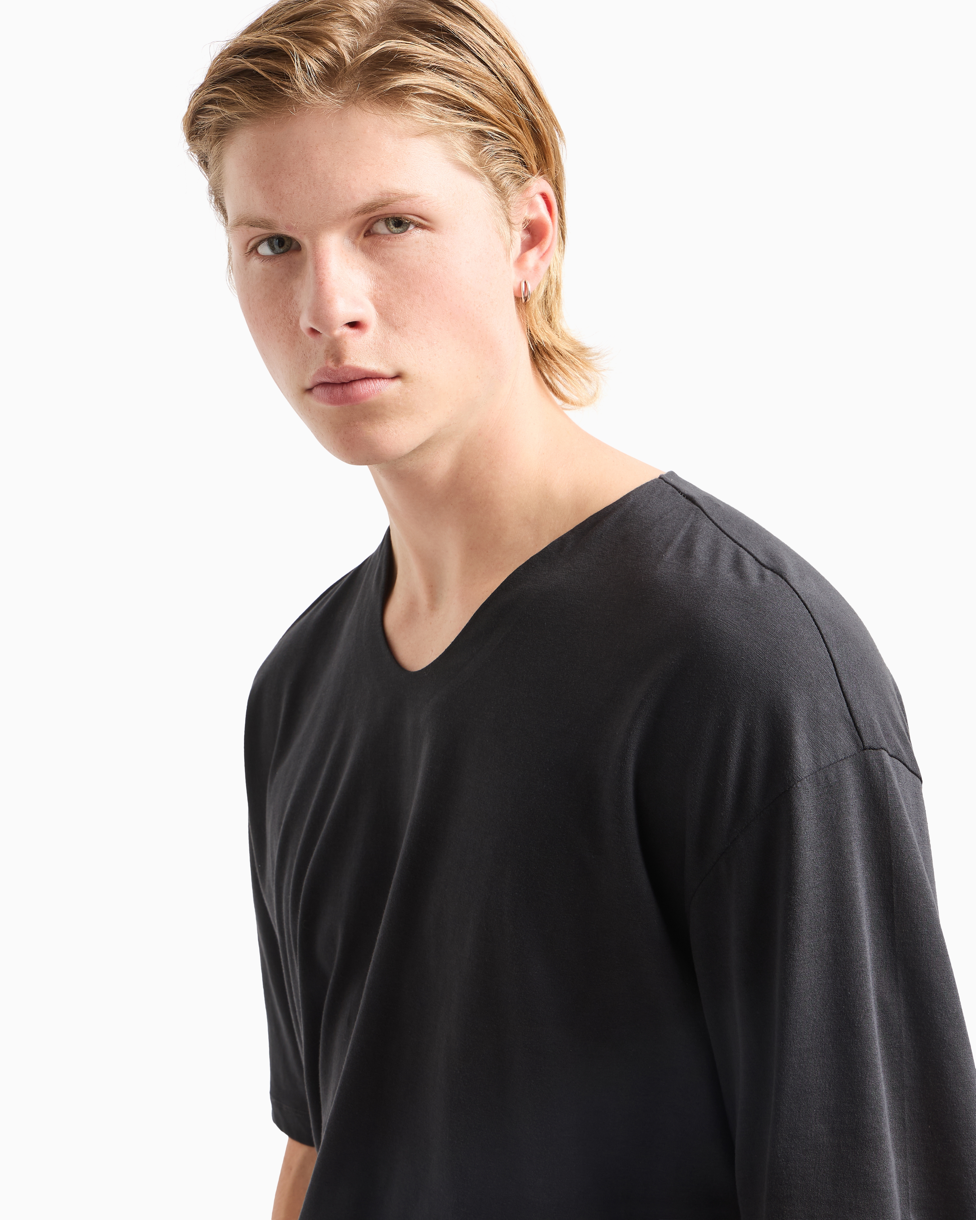 Emporio Armani Men's Allover Logo T-shirt In Black