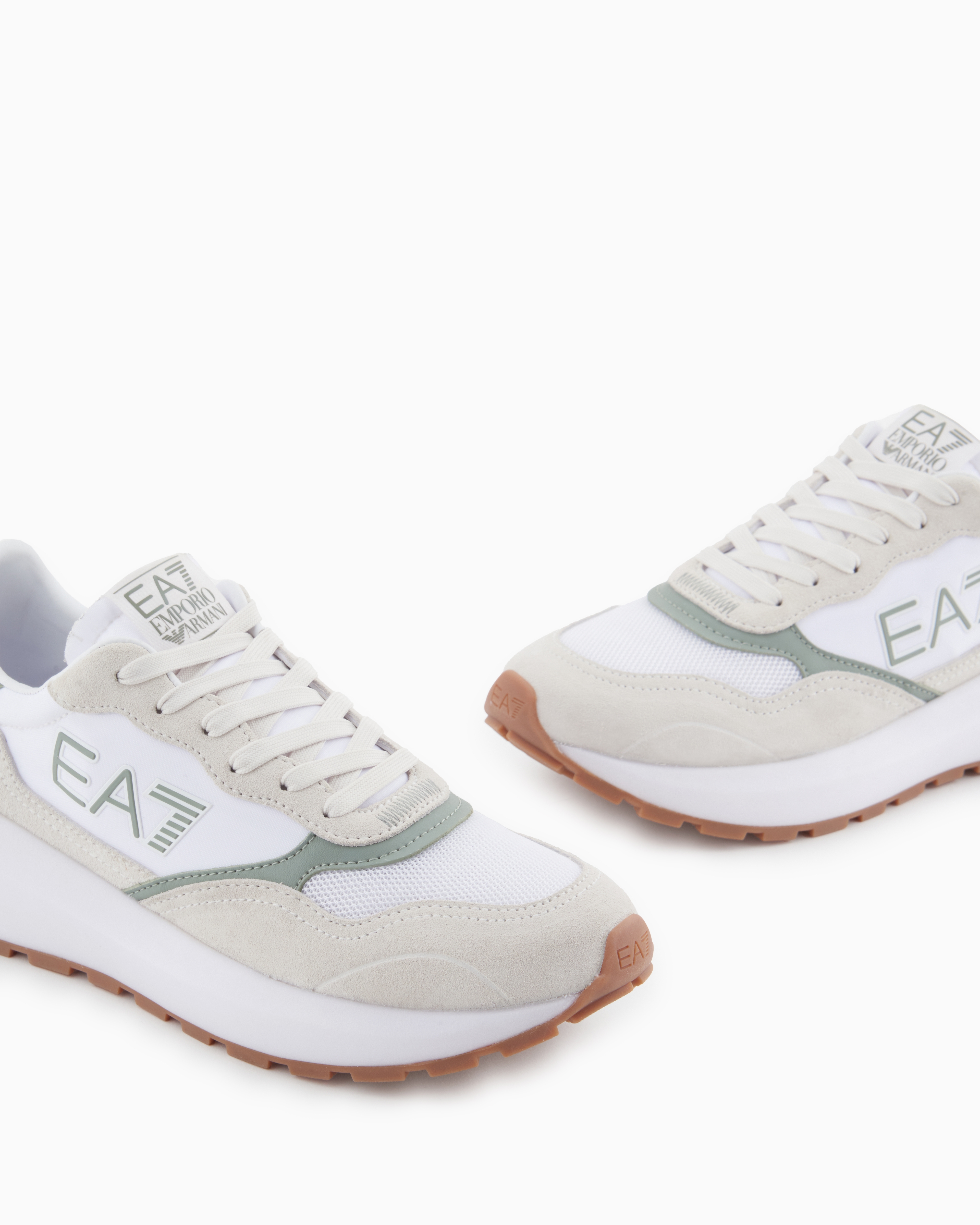 Ea7 Round-head Sneakers In White