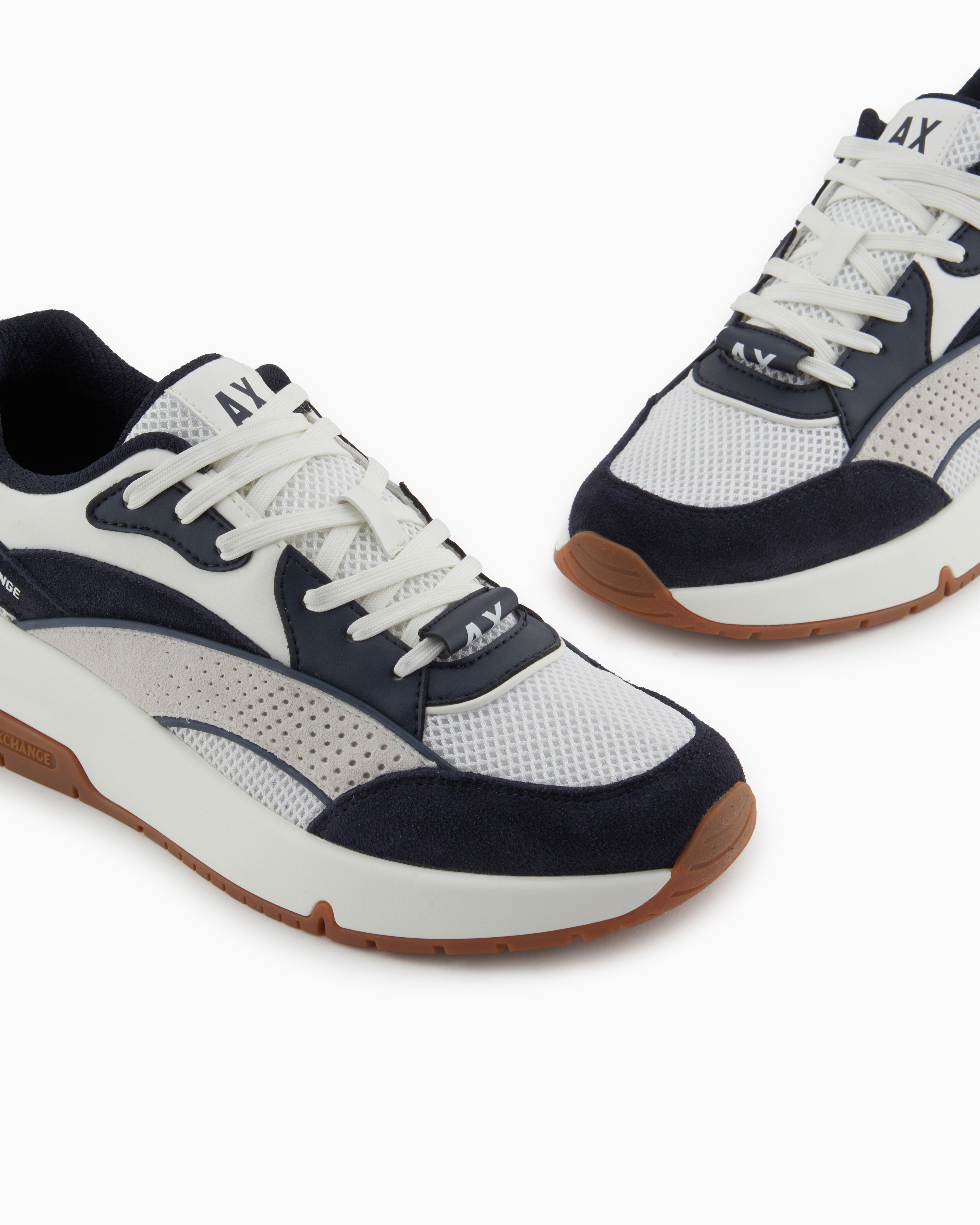 Armani Exchange - Oversized sneakers with contrasting inserts, Man, White, Size: