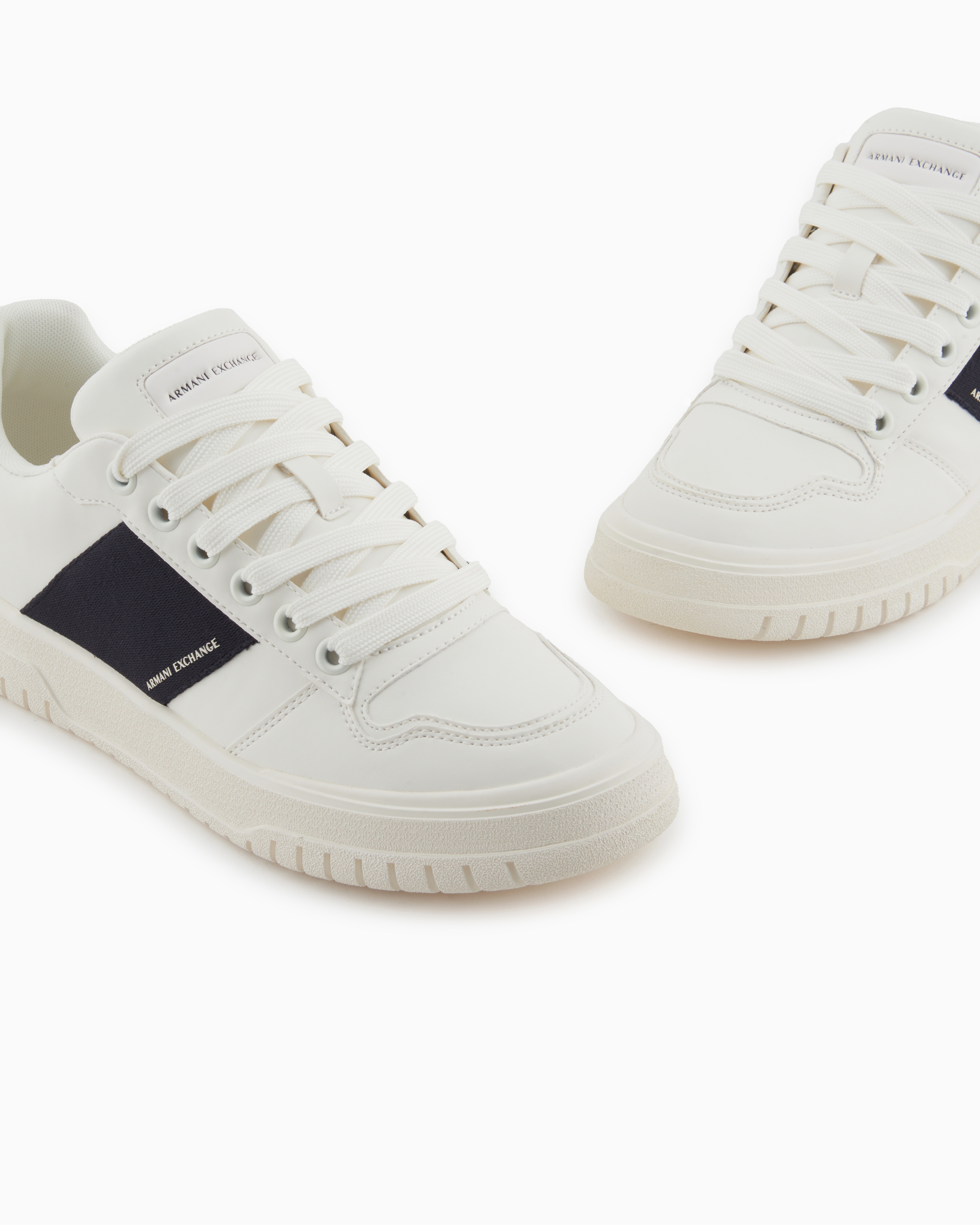 Armani Exchange - Sneakers with contrasting side band, Man, White, Size: