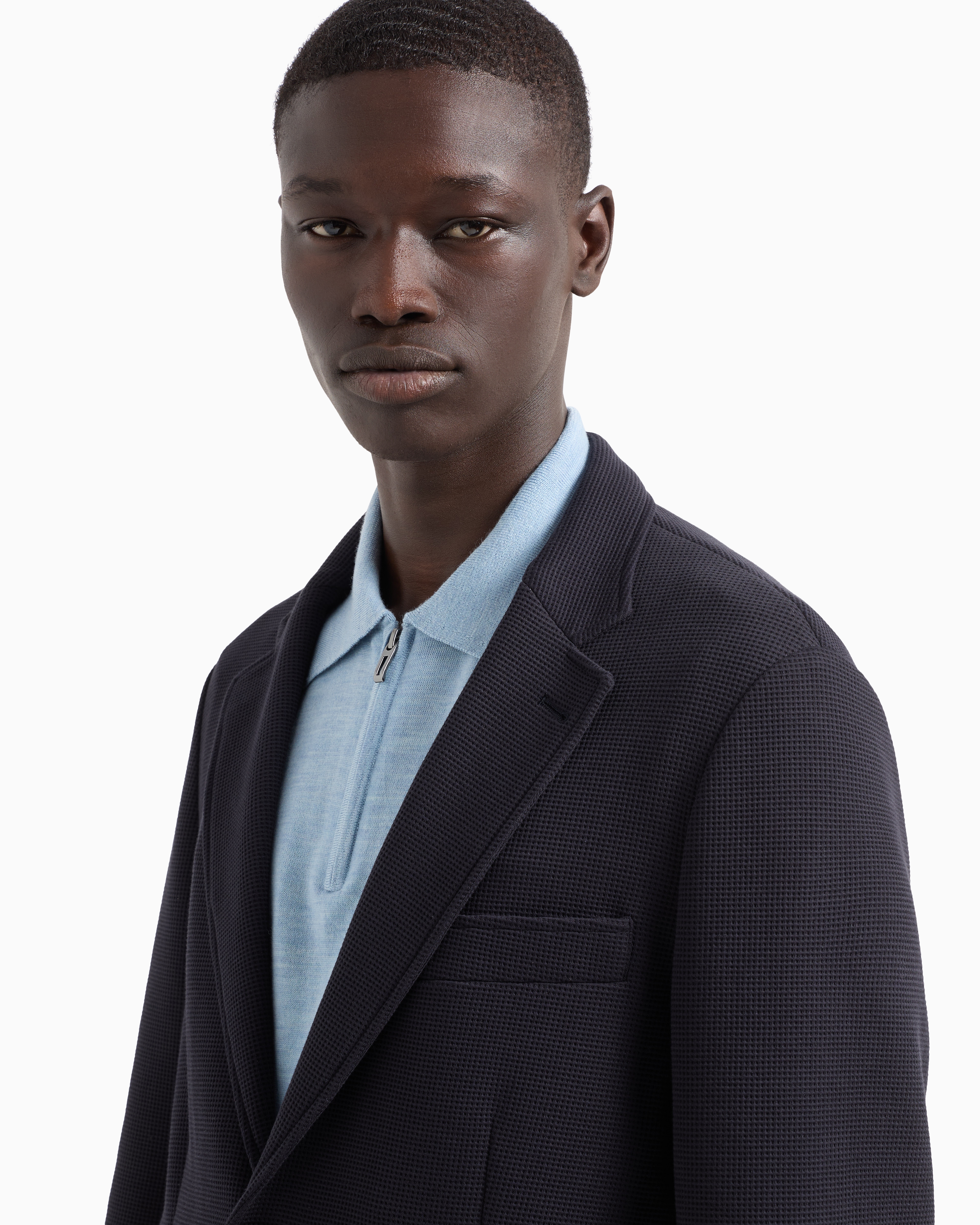 Emporio Armani Casual Jackets In Navy Blue