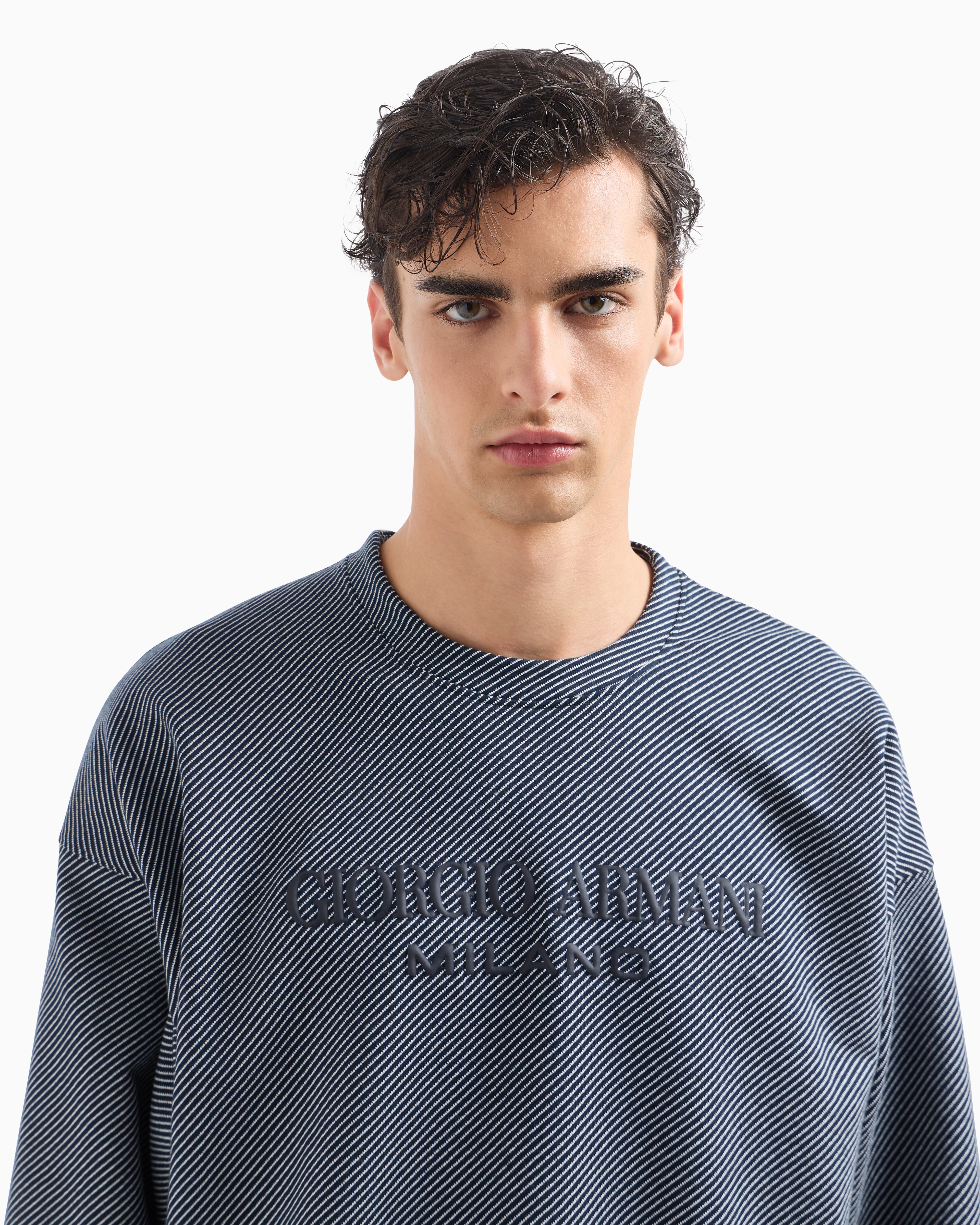 Giorgio Armani Sweatshirts Without Hood In Blue