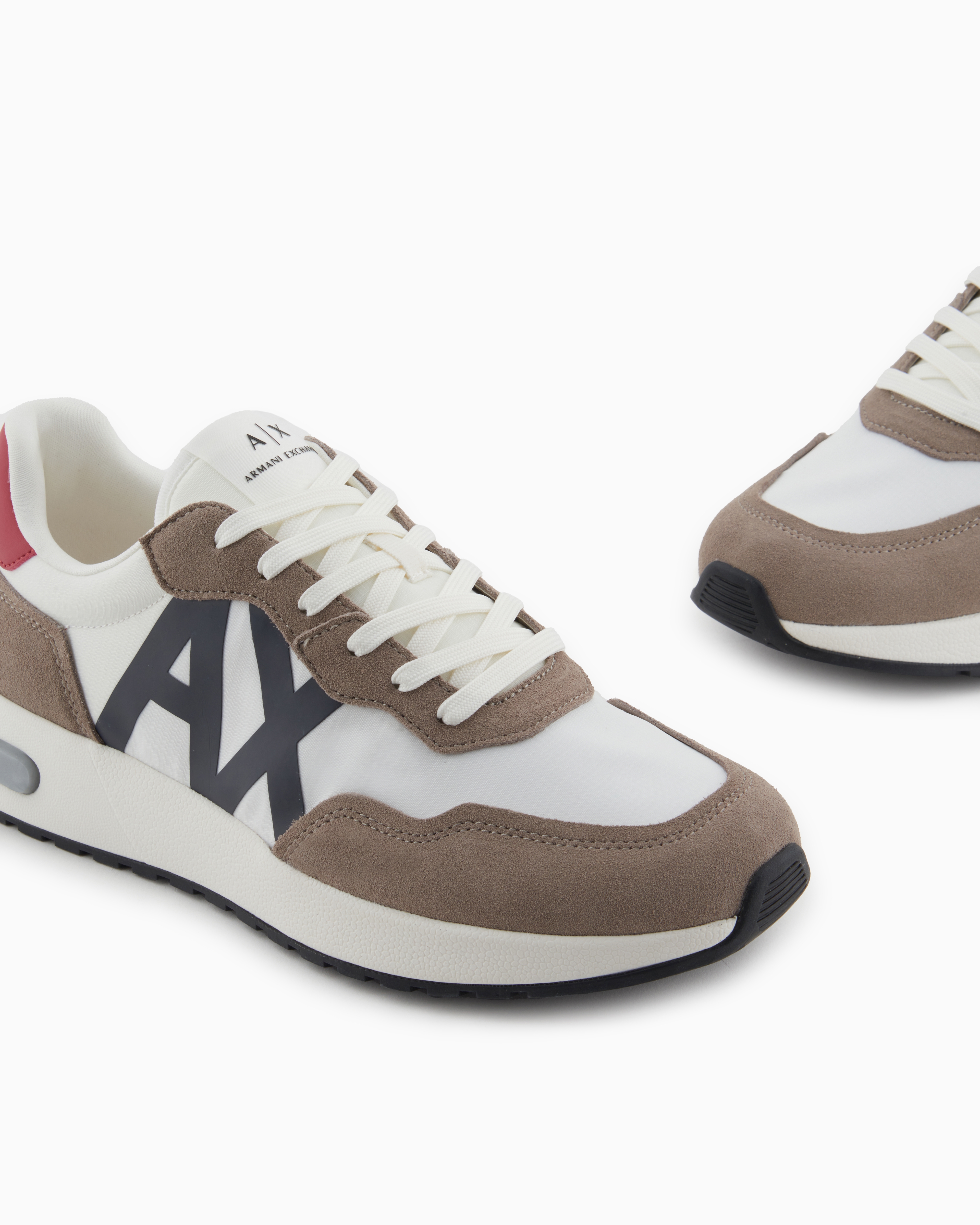 Armani Exchange - Sneakers with maxi logo, Man, Brown, Size: