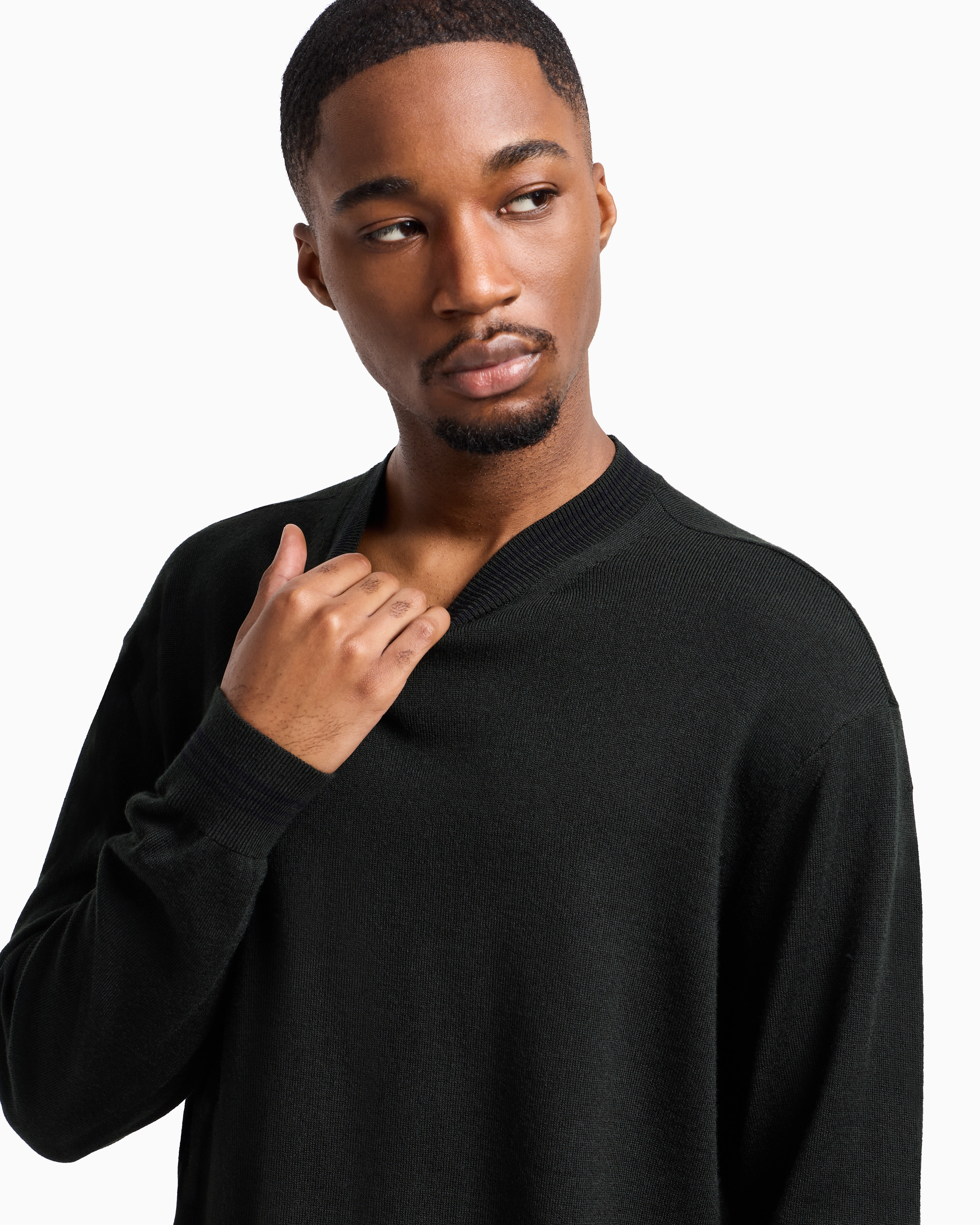 Armani Exchange Wool Blend Turtleneck Sweater In Green